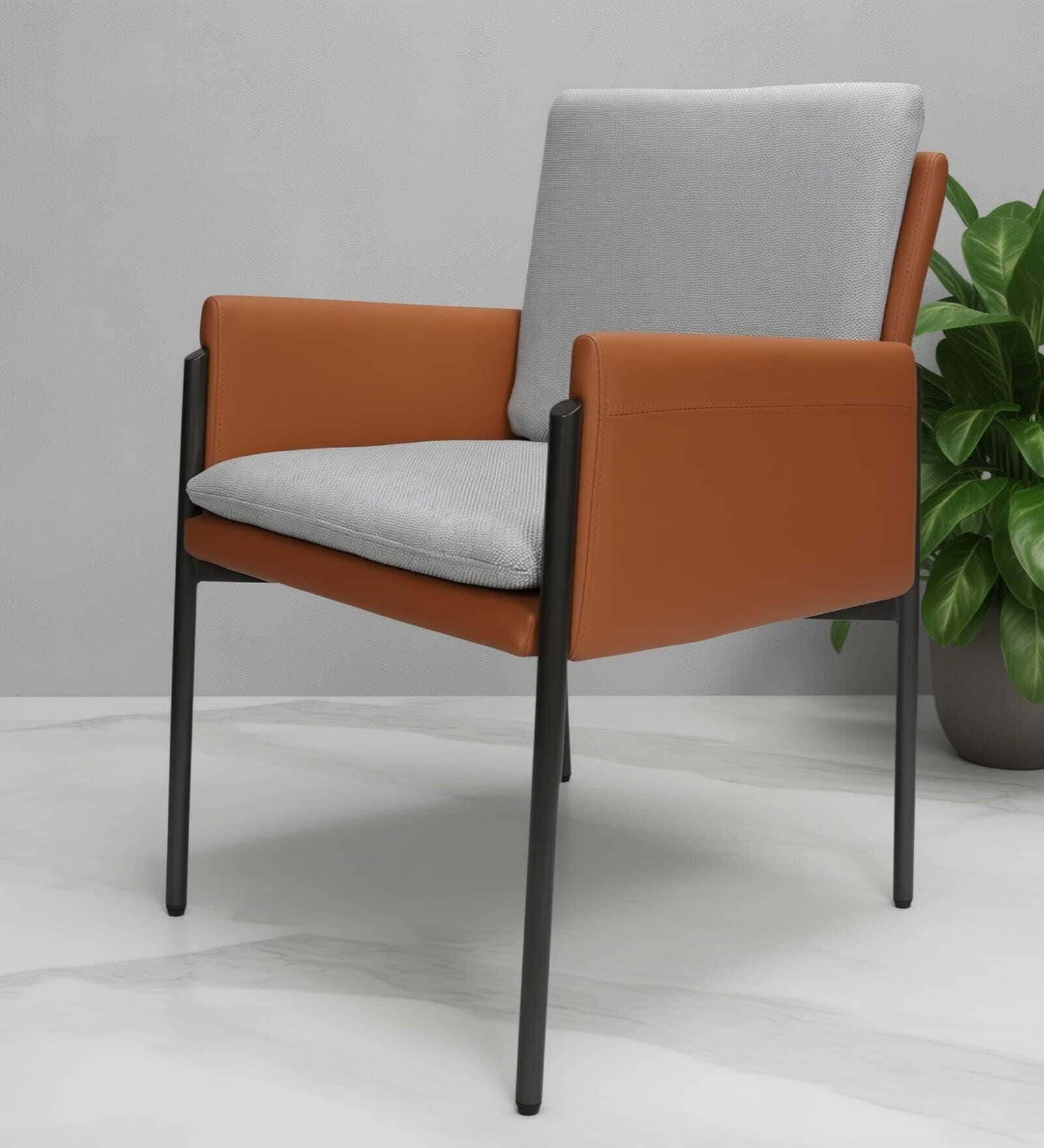 Cairo Leather Chair In Grey Colour Cairo Leather Chair In Grey Colour