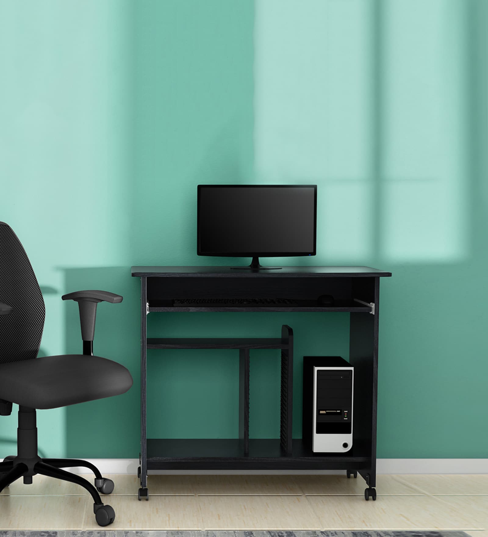 Caliber Computer Table in Black Finish
