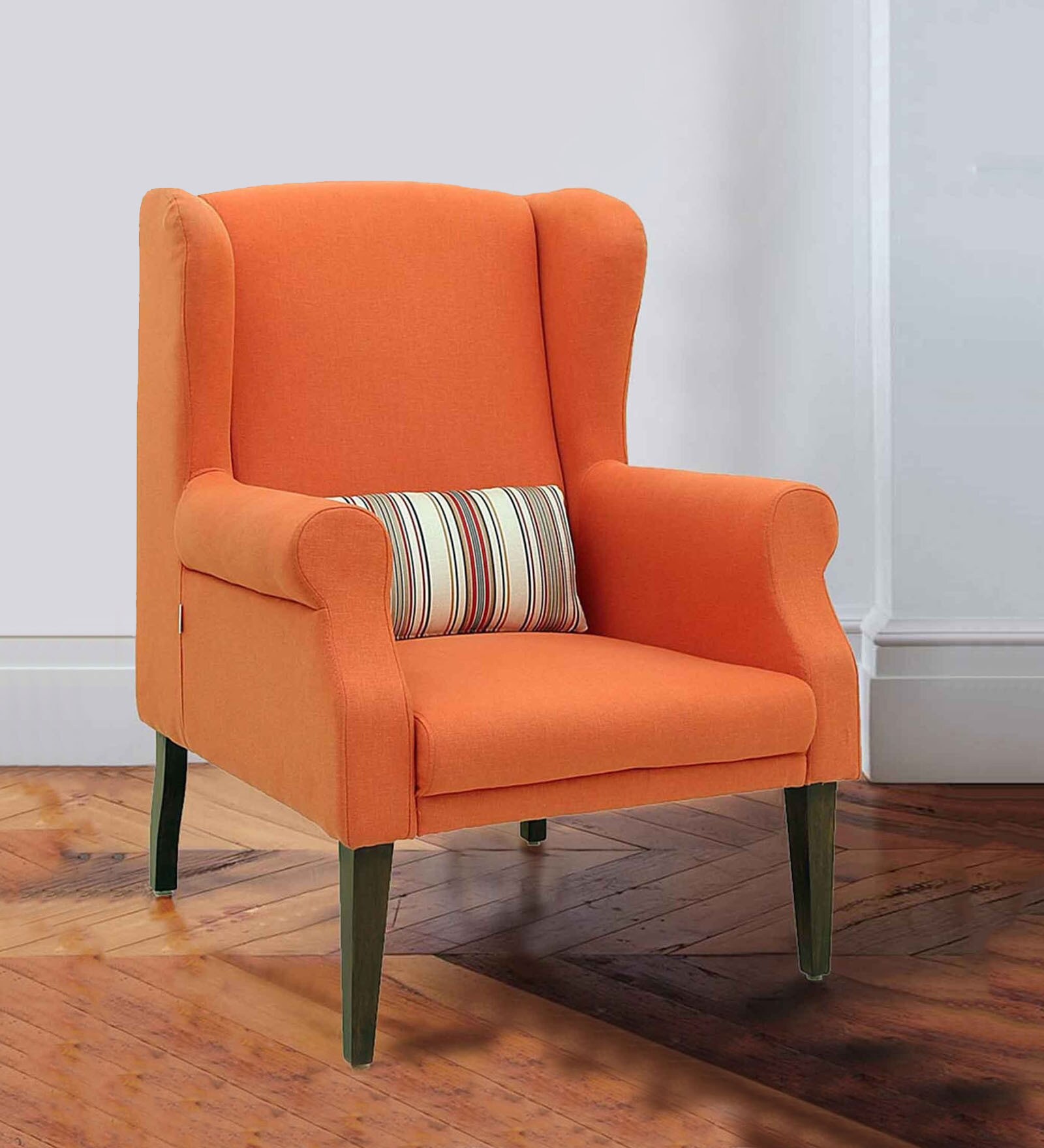 Calisto Wing Chair in Rust Colour