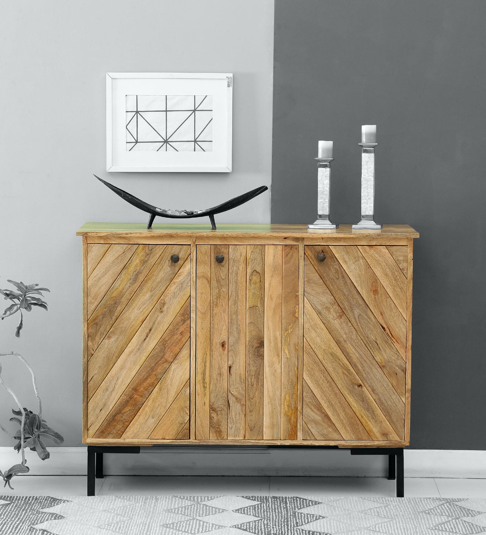 Buy Haywood Solid Wood Sideboard In Natural Finish at 13 OFF by