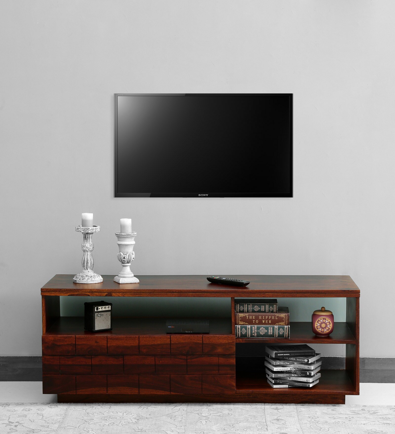 Buy Callis Sheesham Wood Tv Console In Honey Oak Finish at 3% OFF by ...
