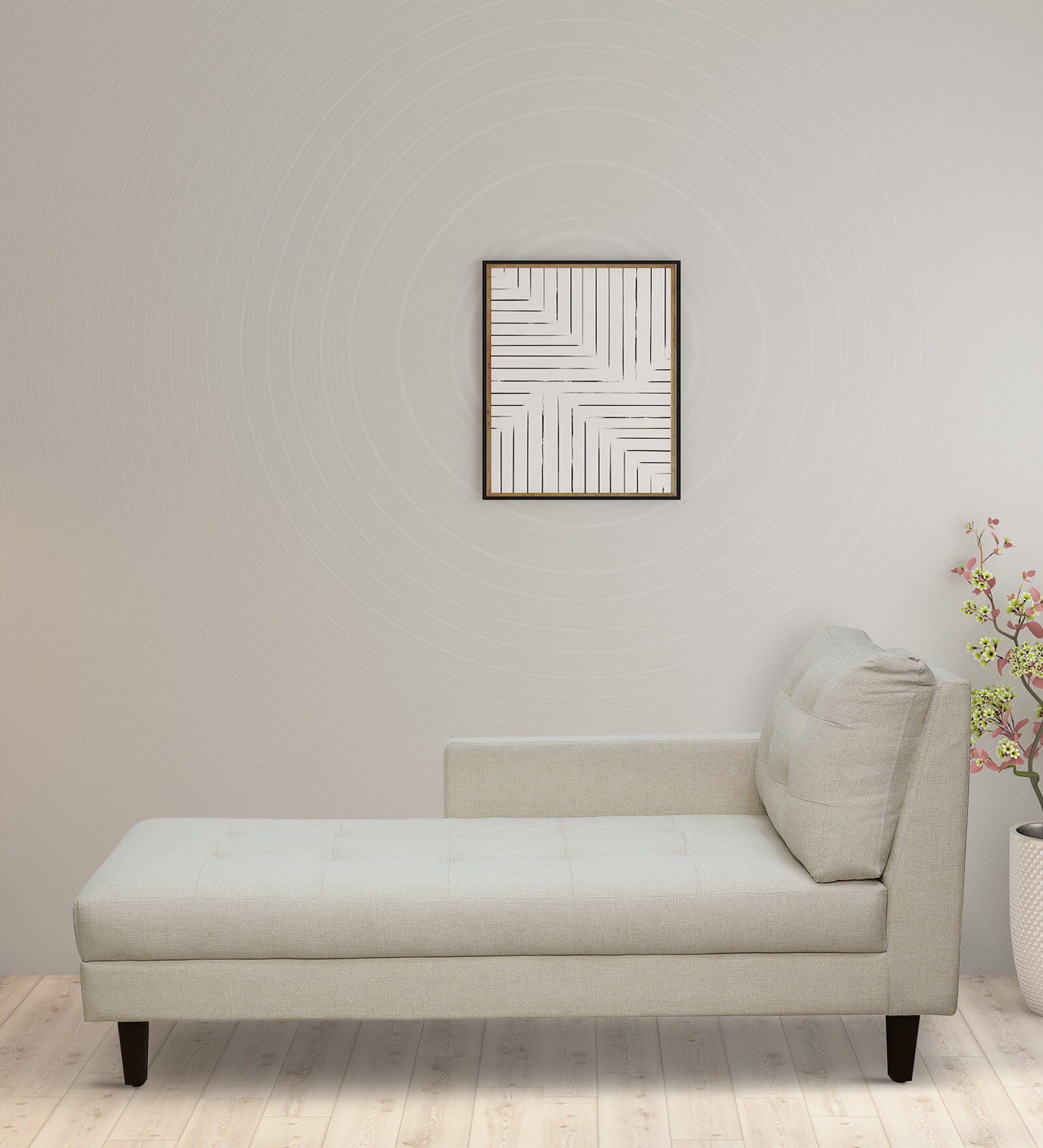 Camarillo Fabric Chaise Lounger in Beige Colour Camarillo Fabric Chaise Lounger in Beige Colour