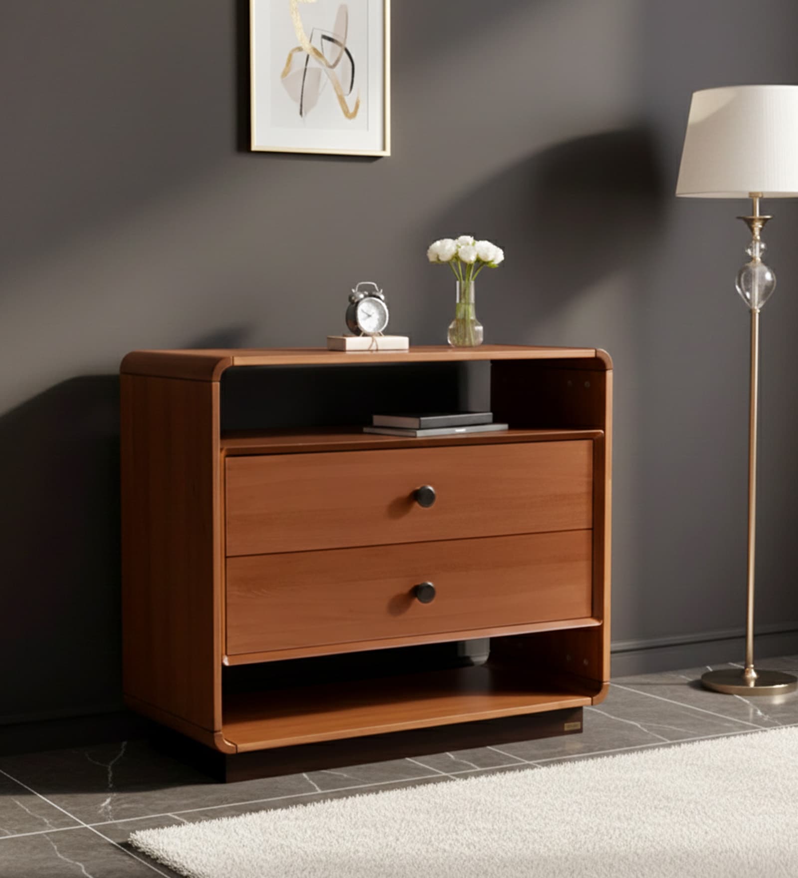 Cambert Chest Of Drawers In Danish Teak Brown Finish
