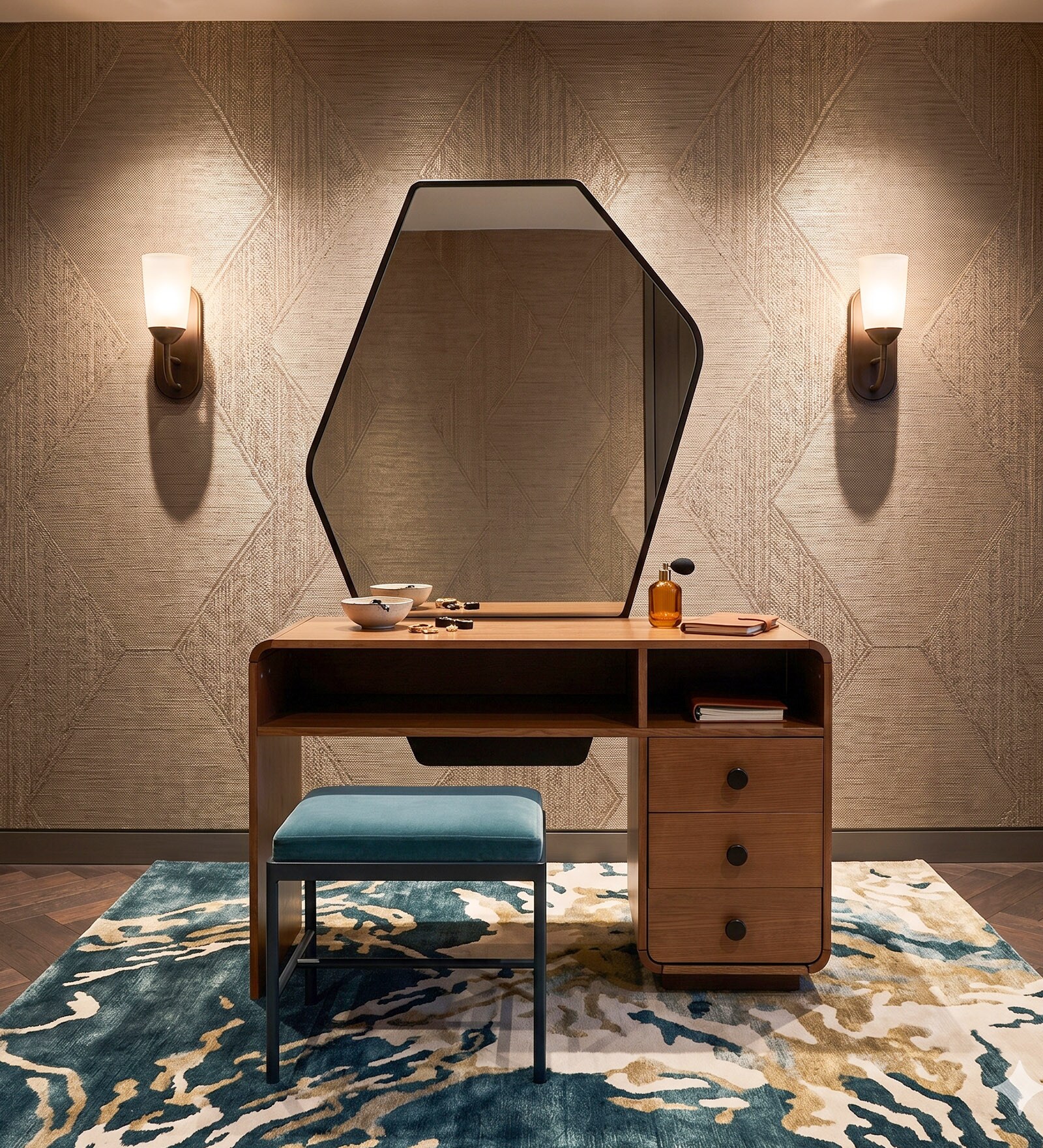 Cambert Dressing Table In Brown Colour Cambert Dressing Table In Brown Colour
