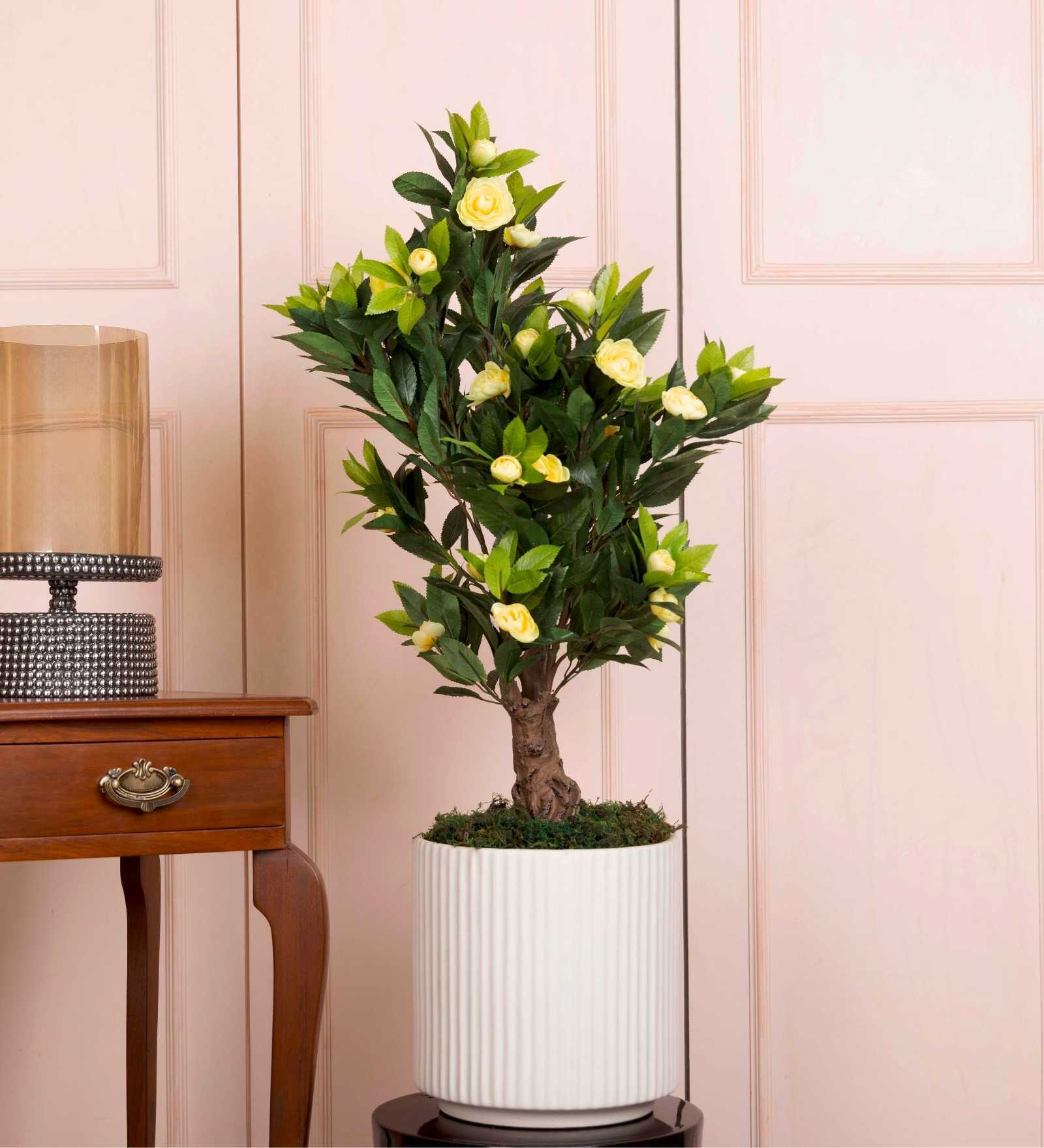 Camellia Rose Artificial Plant (Yellow)