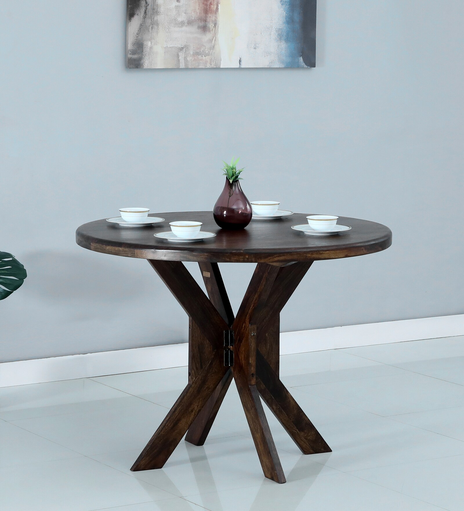 Buy Camelot Sheesham Wood 4 Seater Compact Dining Table In Scratch ...
