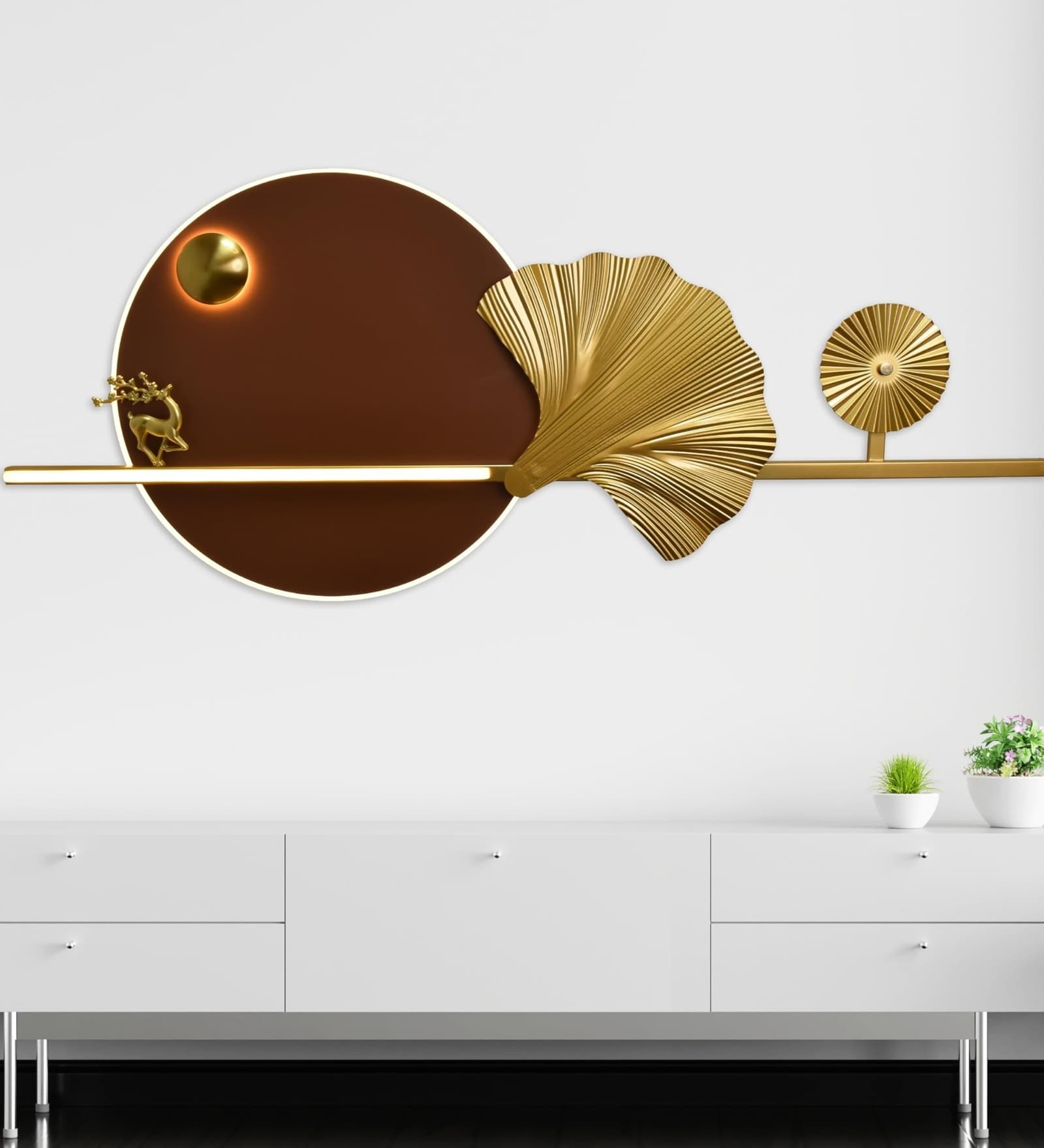 Candelabra Deer Wall Lamp | Modern Decorative Wall Light for Living Room, Bedroom & Bedside | Elegant Designer Wall Mounted Lamp for Home D cor