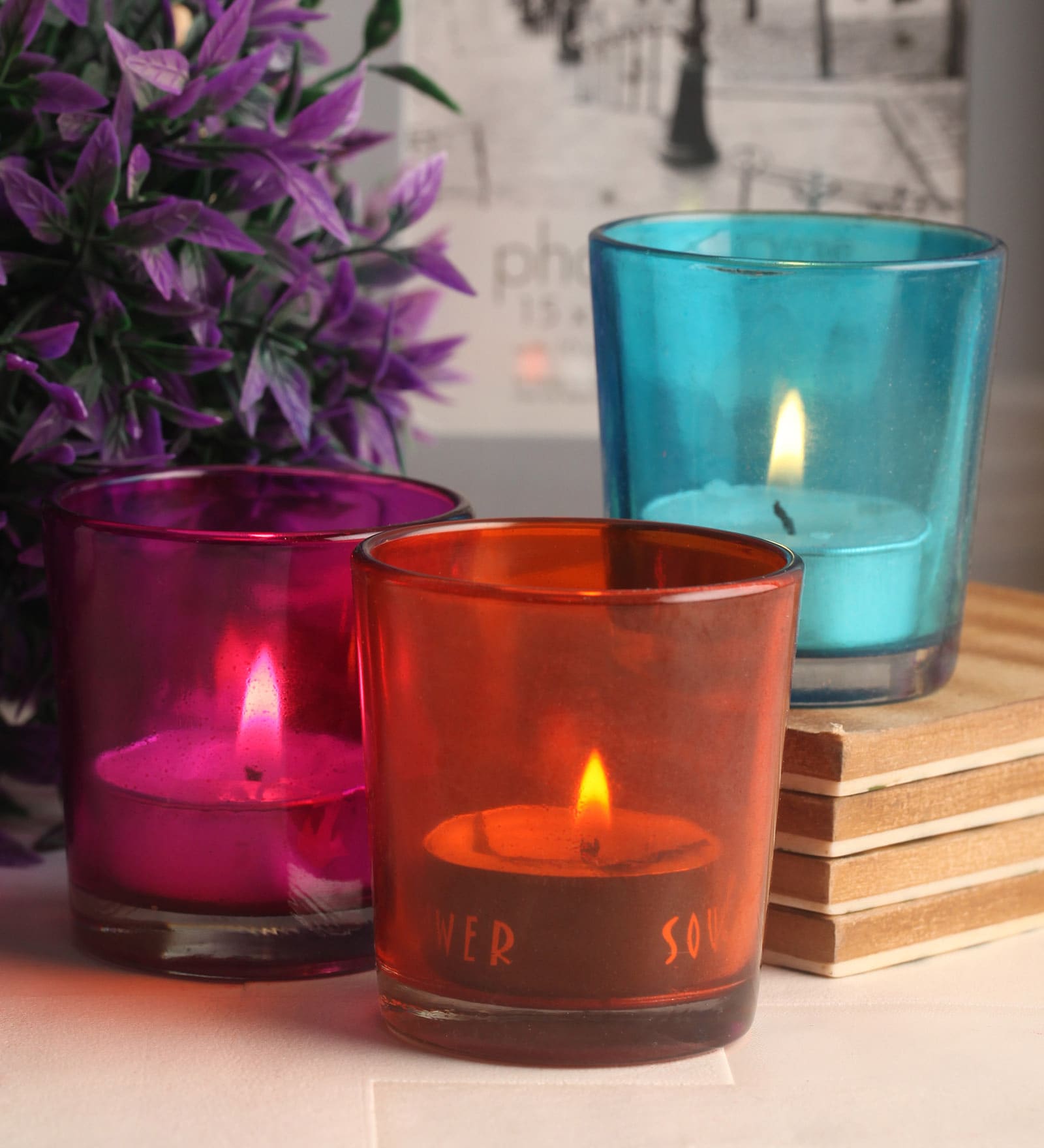 Buy Multicolour Glass Tea Light Holder Set Of 6 By Gupta Glass Gallery At 15 Off By Gupta 7926