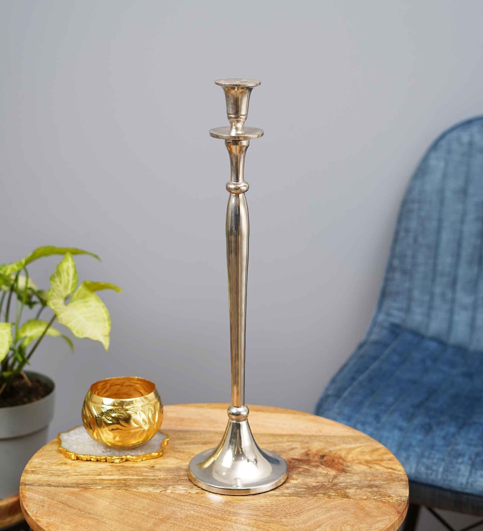 Aluminium Silver Candle Holder