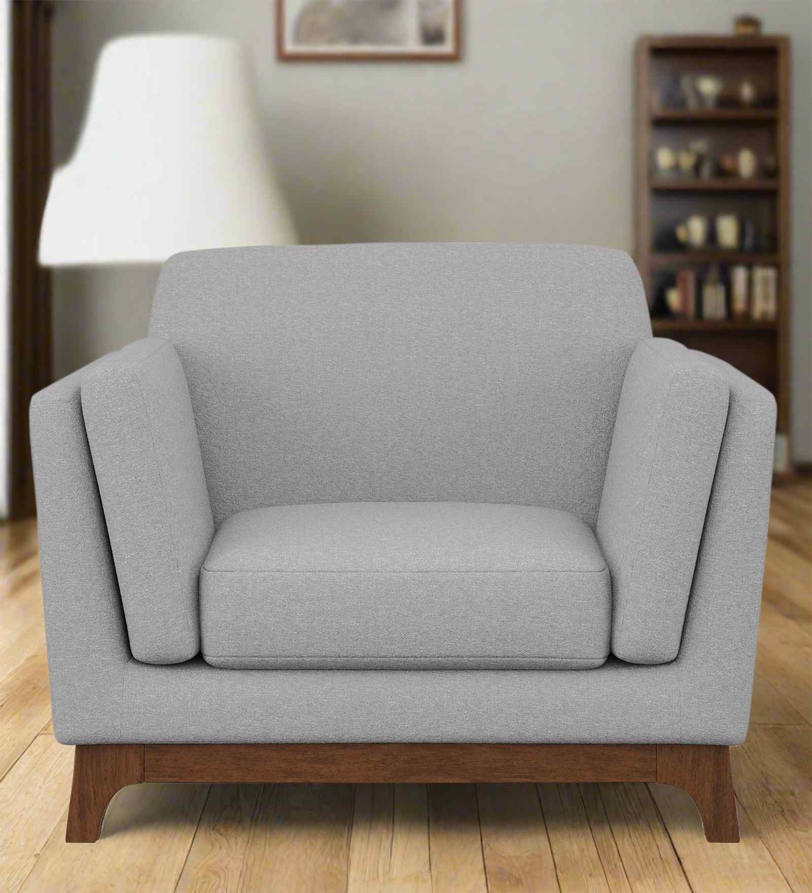Candy Fabric 1 Seater Sofa in Dim Grey Color