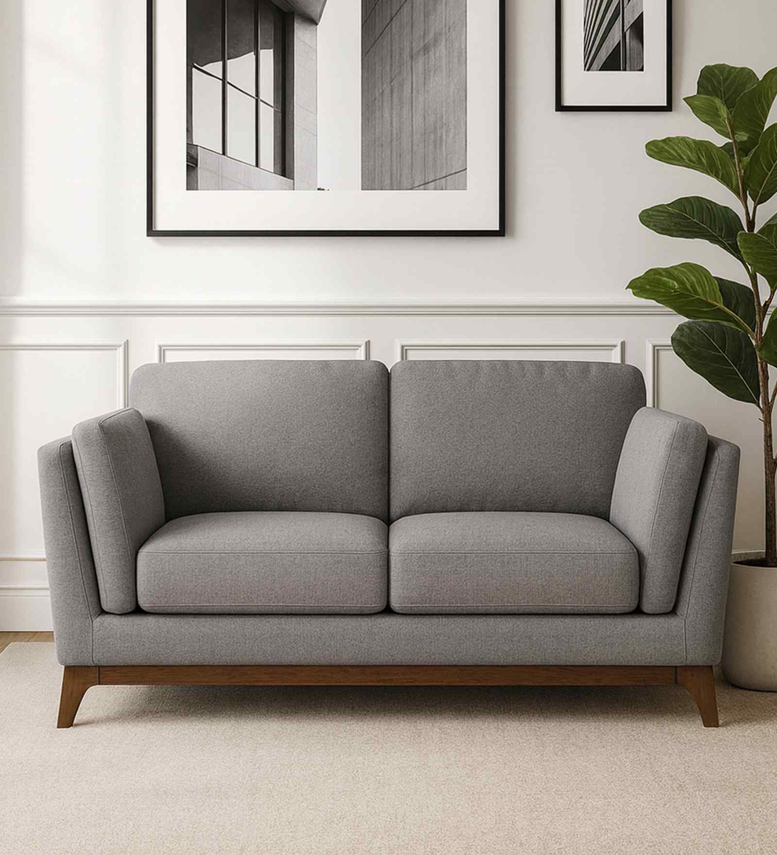 Candy Fabric 2 Seater Sofa in Dim Grey Color