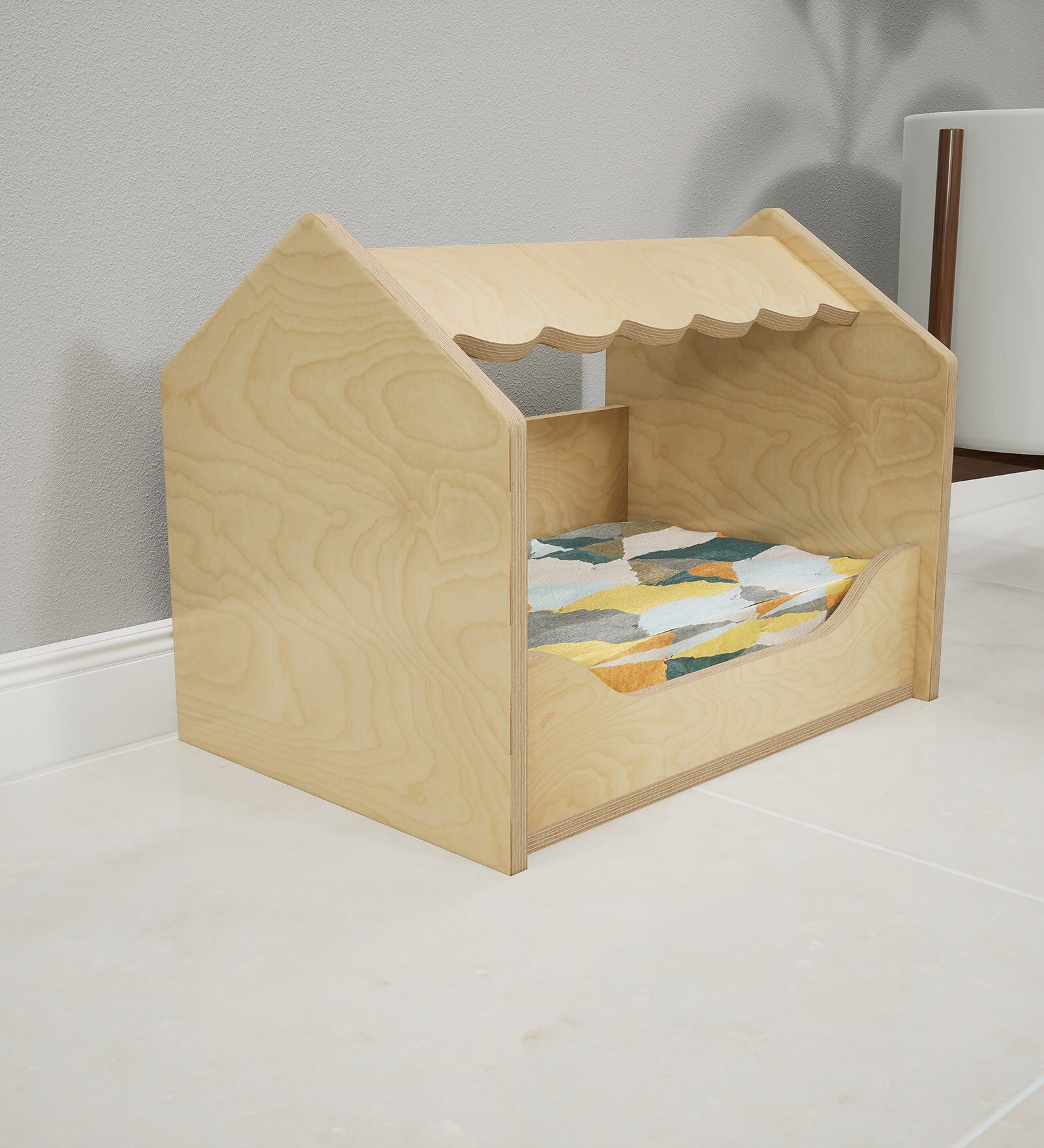 Canopy Tri Small Dog Bed in Natural Colour