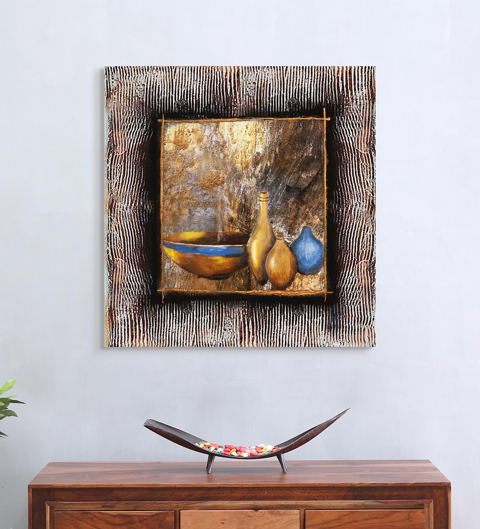 Canvas 24 x 0.2 x 24 Inch Still Life Art Unframed Handpainted Art Painting
