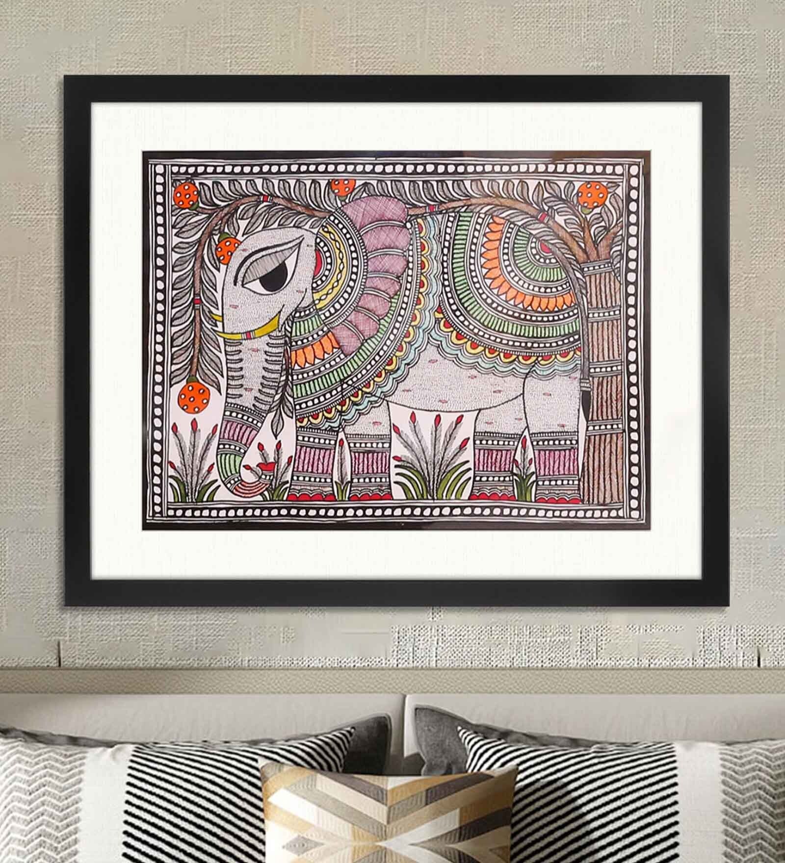 Canvas Elephant Wall Painting