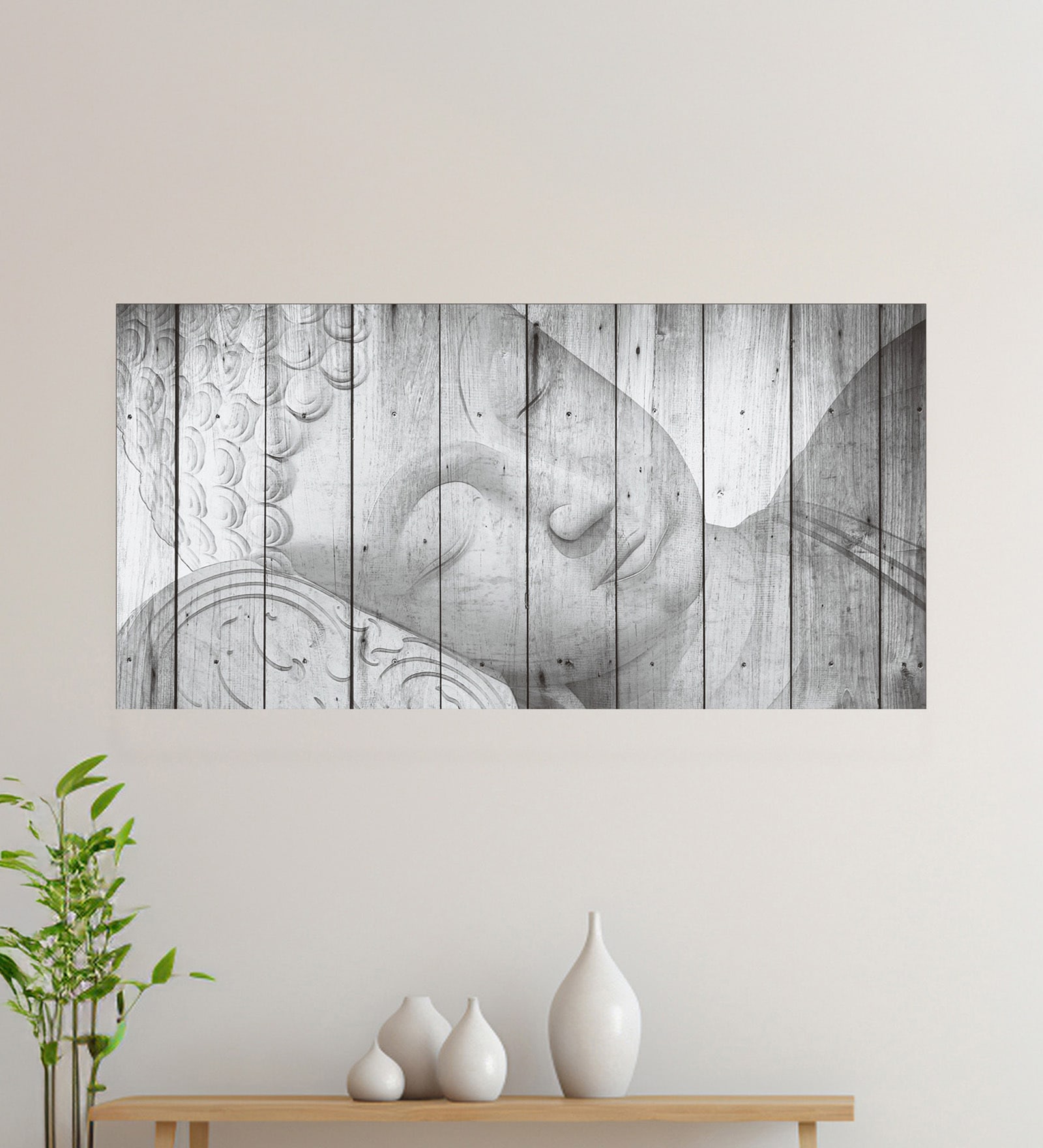 Framed Buddha Statue in Timeless Monochrome Elegance Wall Painting