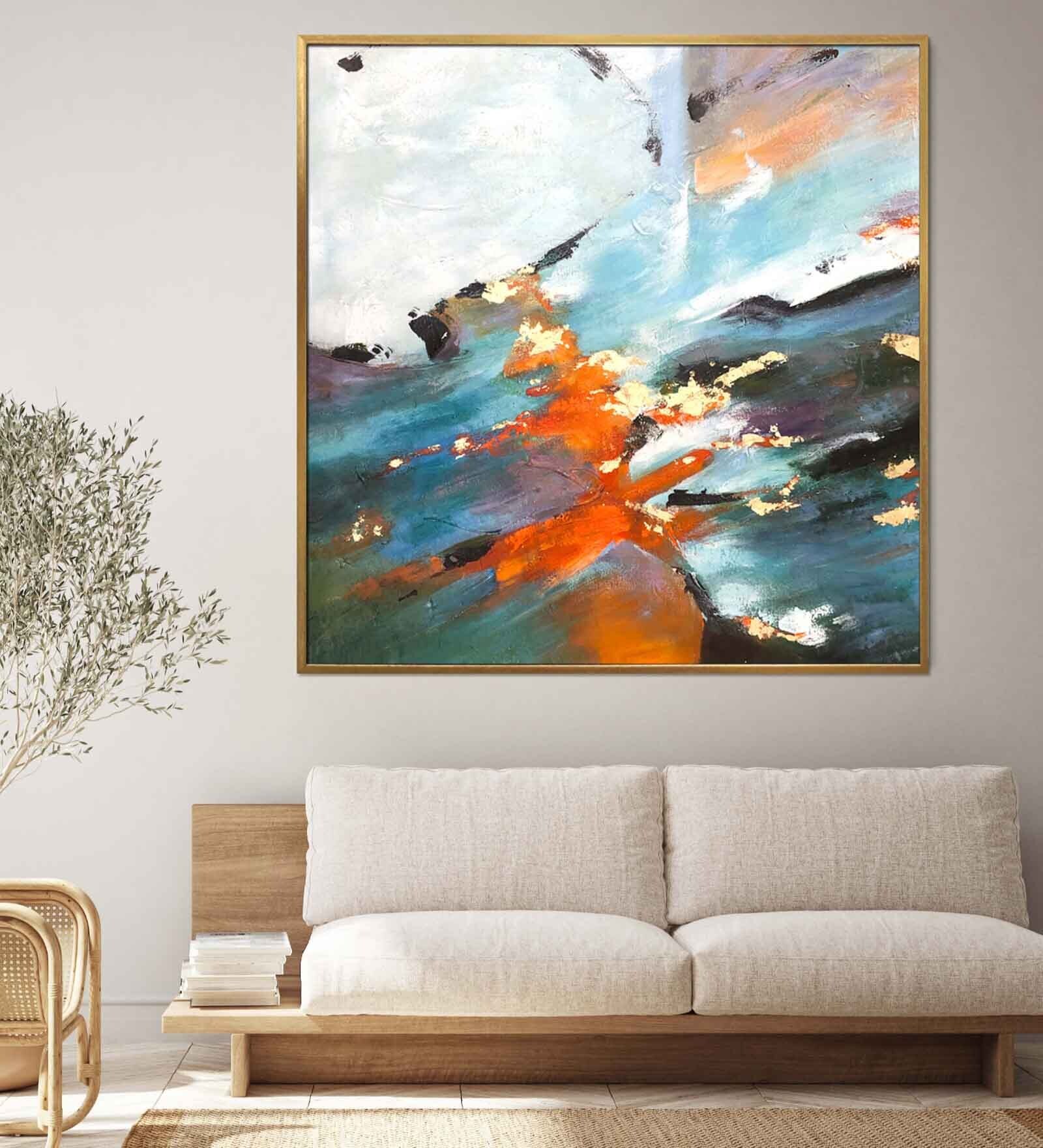 Canvas Fusion Of Colours Wall Painting