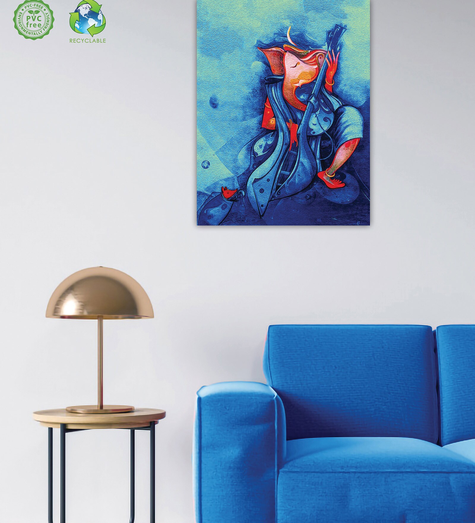 Buy Canvas Ganesha Modern Art Print In Blue By Da Monica at 17 OFF by