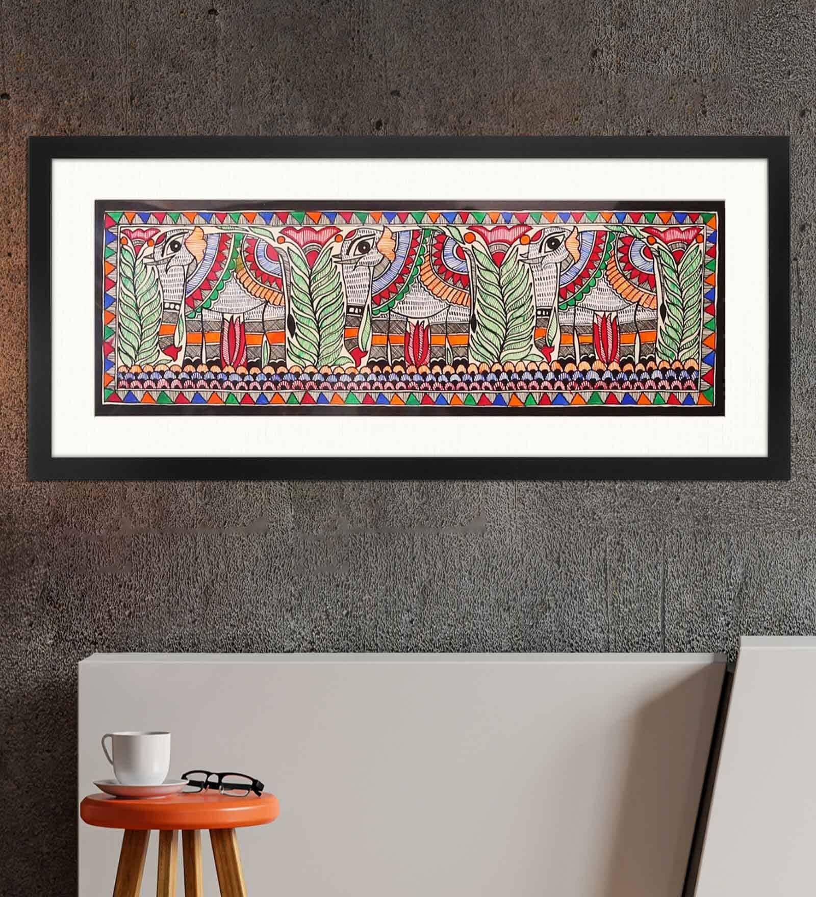 Canvas Three Elephants Wall Painting