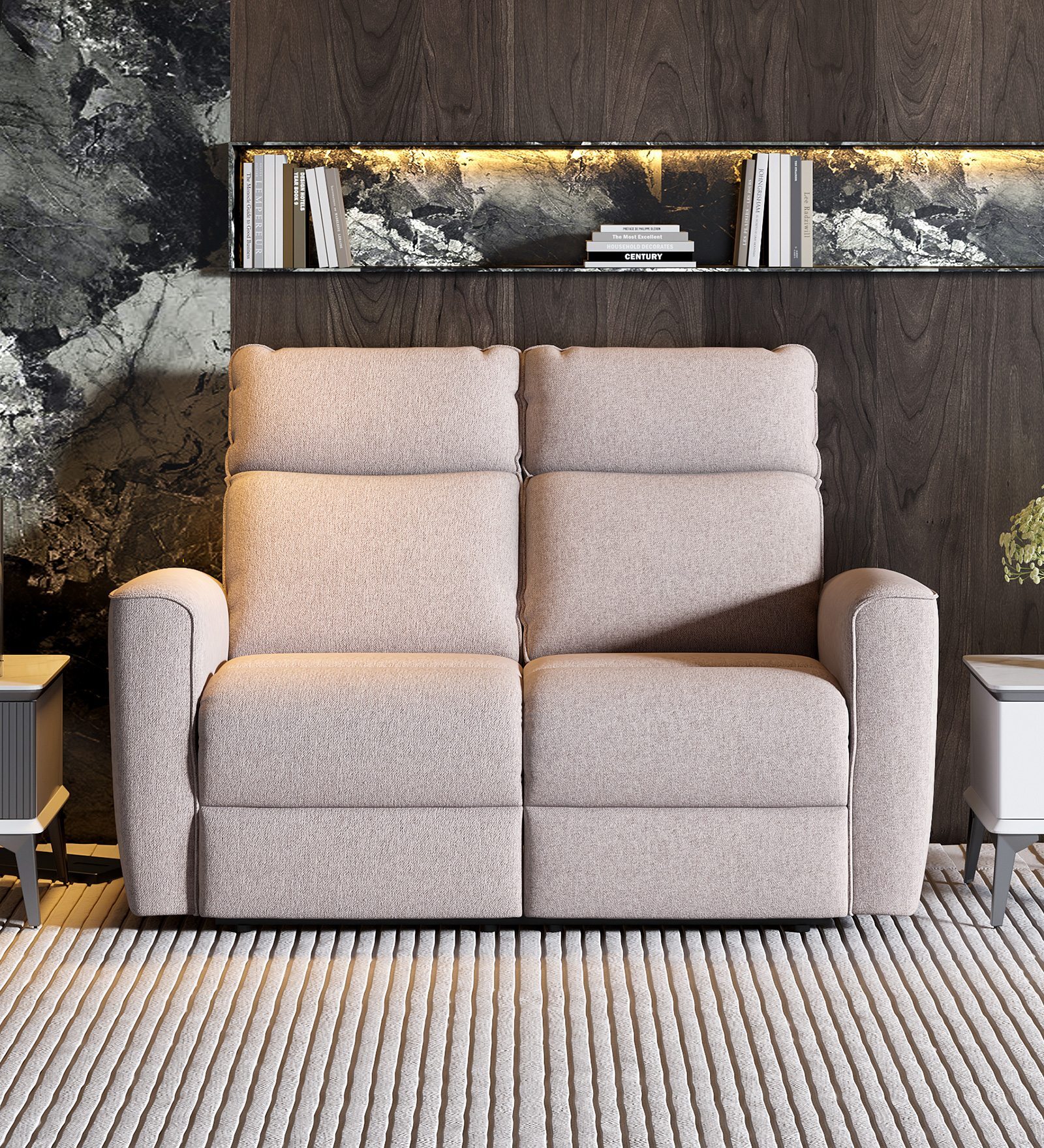 Canyon 2 Seater Manual Recliner In Beige Color