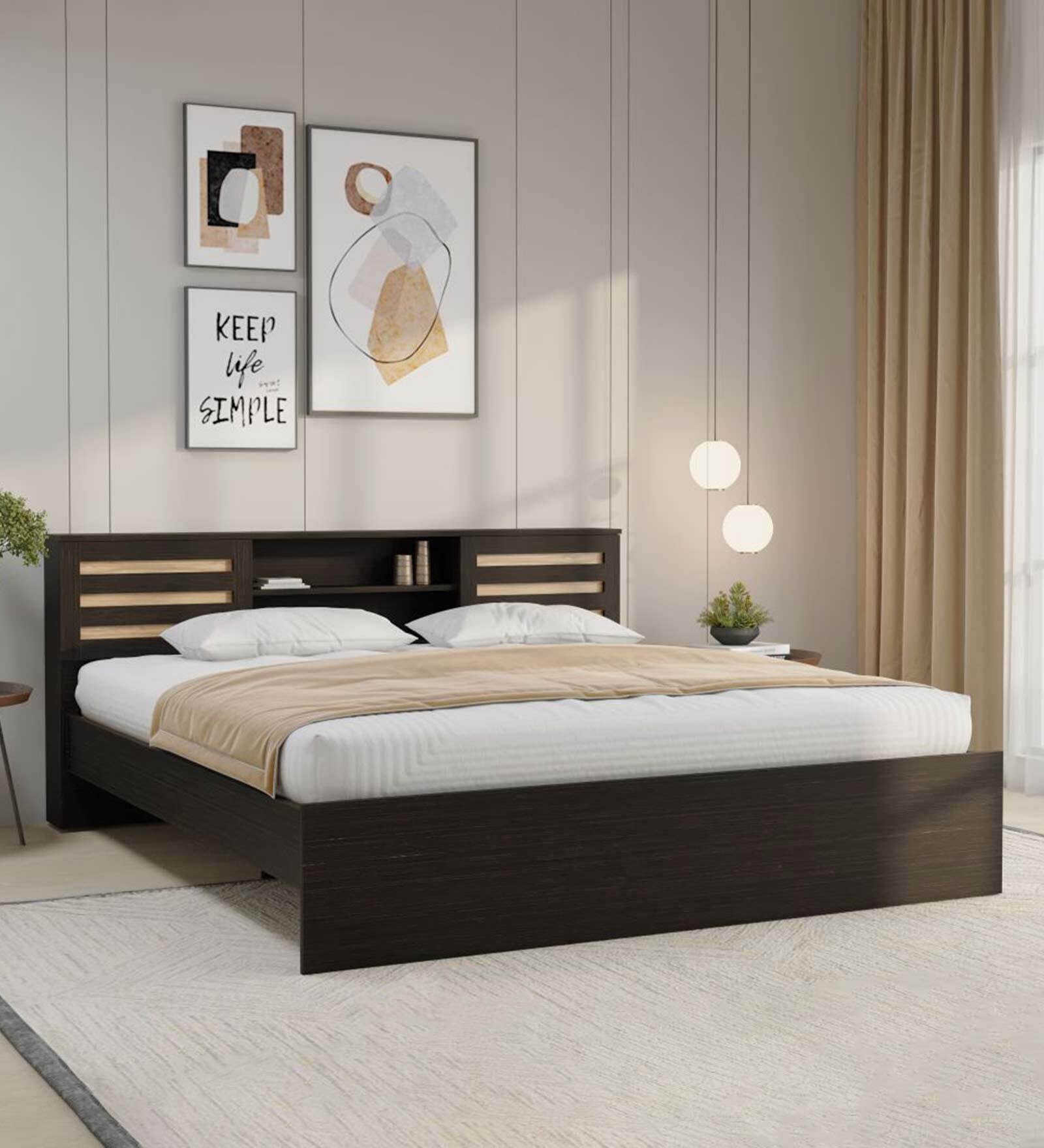Caph King Size Bed In Columbian Walnut Colour