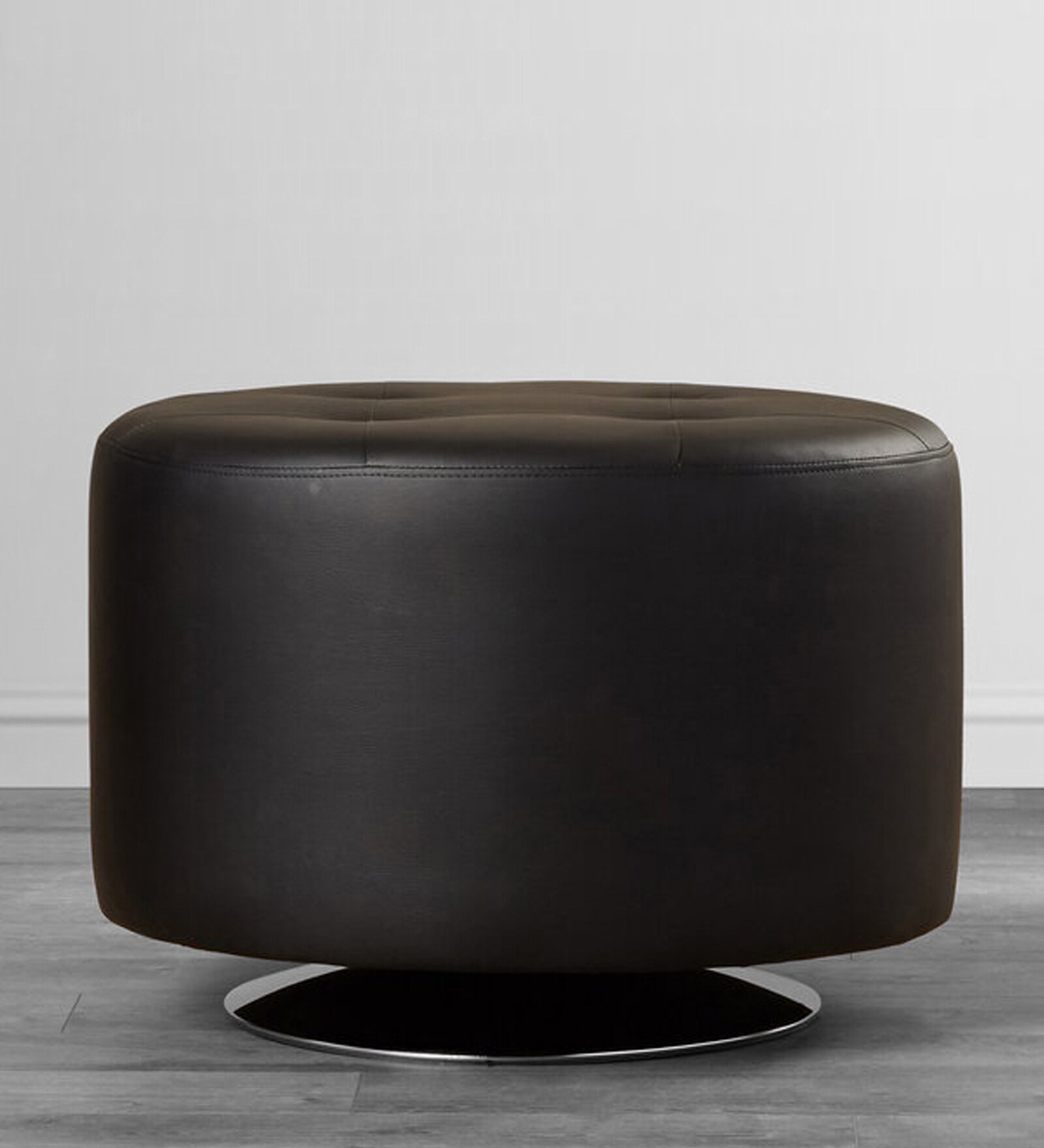 Capitol Leatherette Ottoman in Black Colour