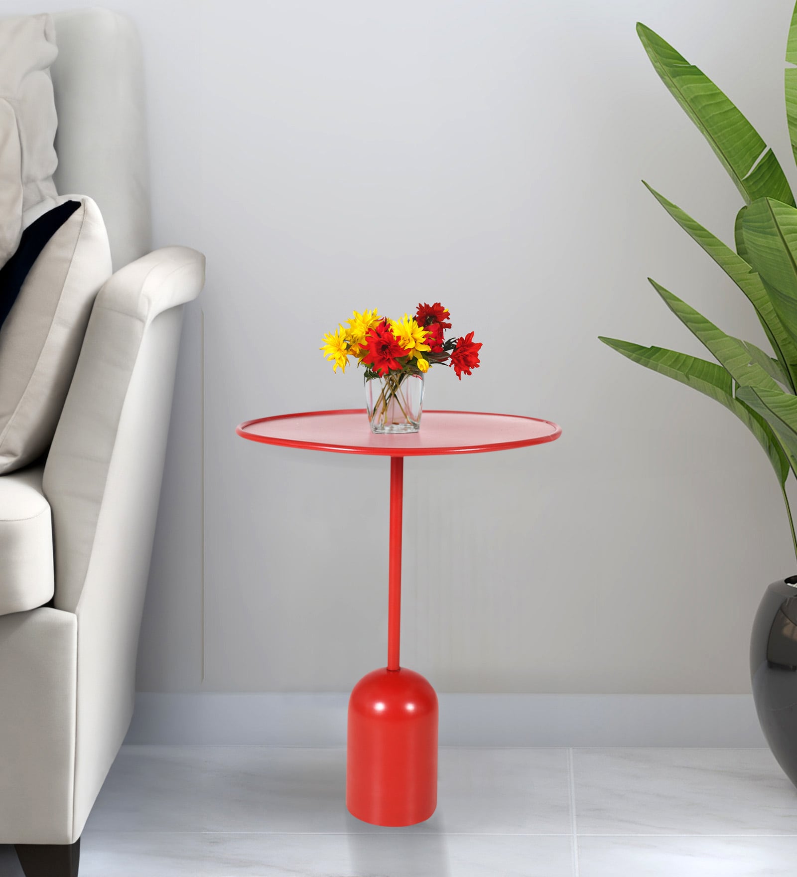 Capri Metal End Table Red Finish
