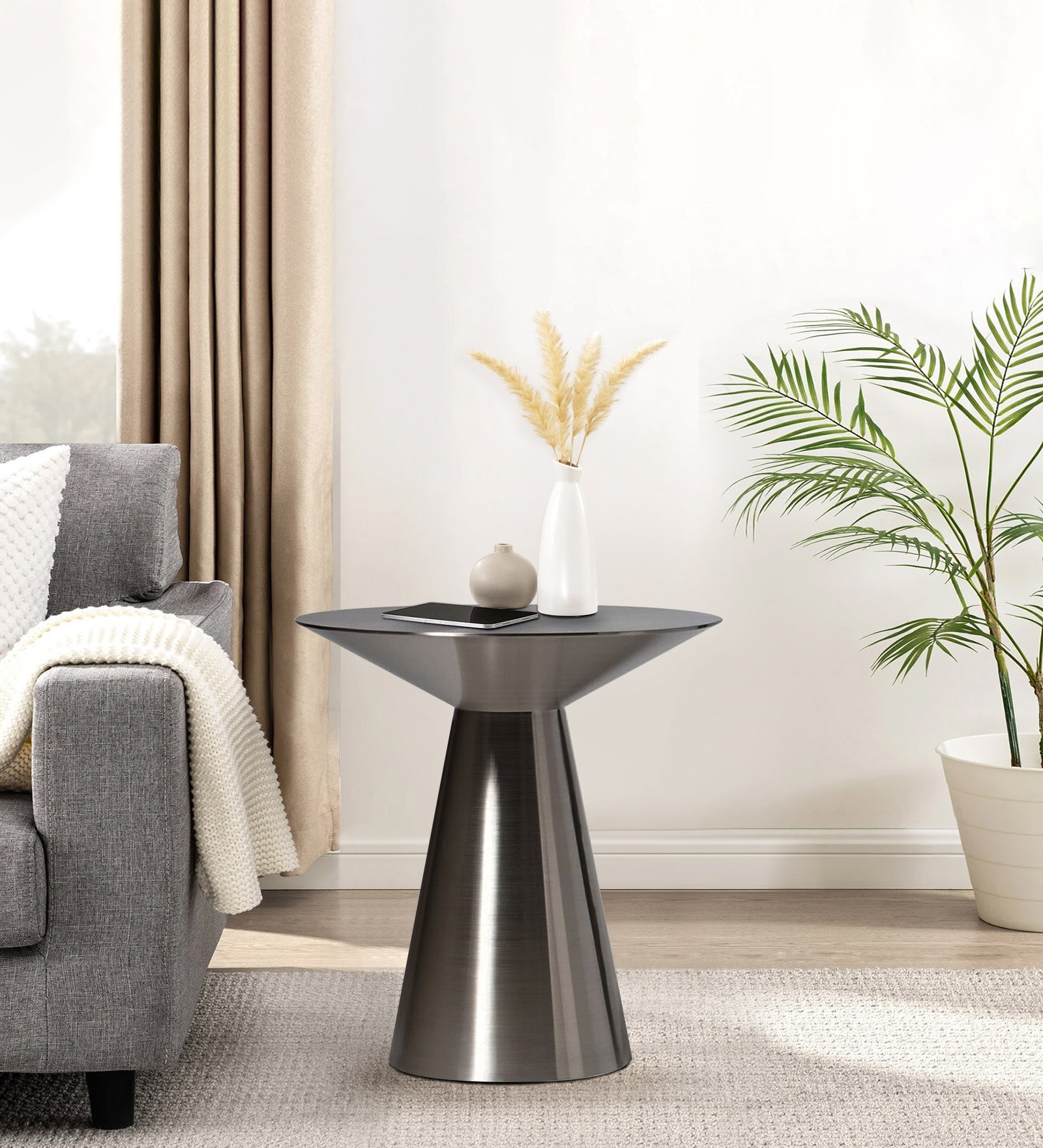 Caps End Table In Black Colour