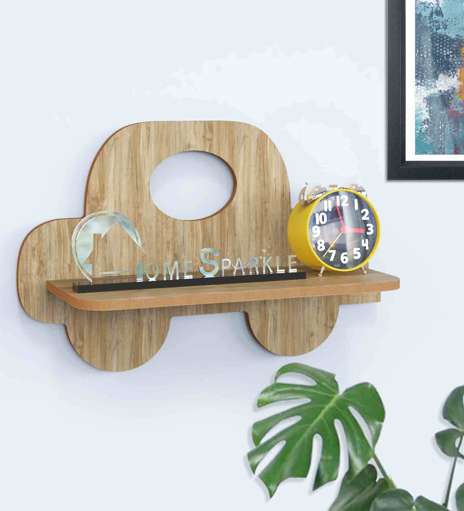 Car Toy MDF Wall Shelf In Brown