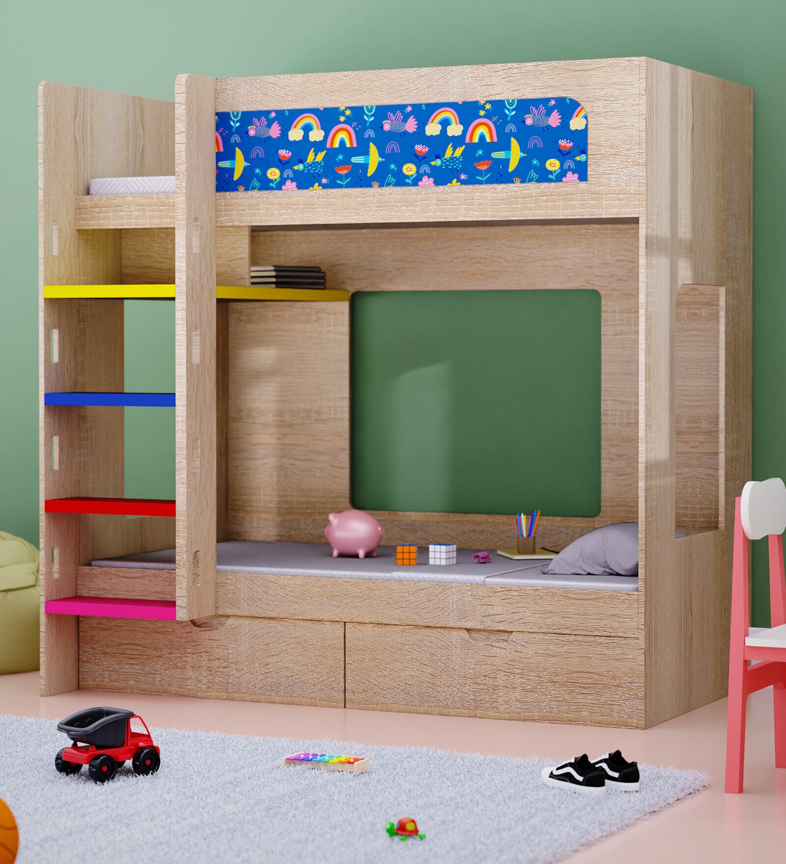 Buy Caravan Bunk Bed in Oak Colour at 20 OFF by Boingg! A Happy