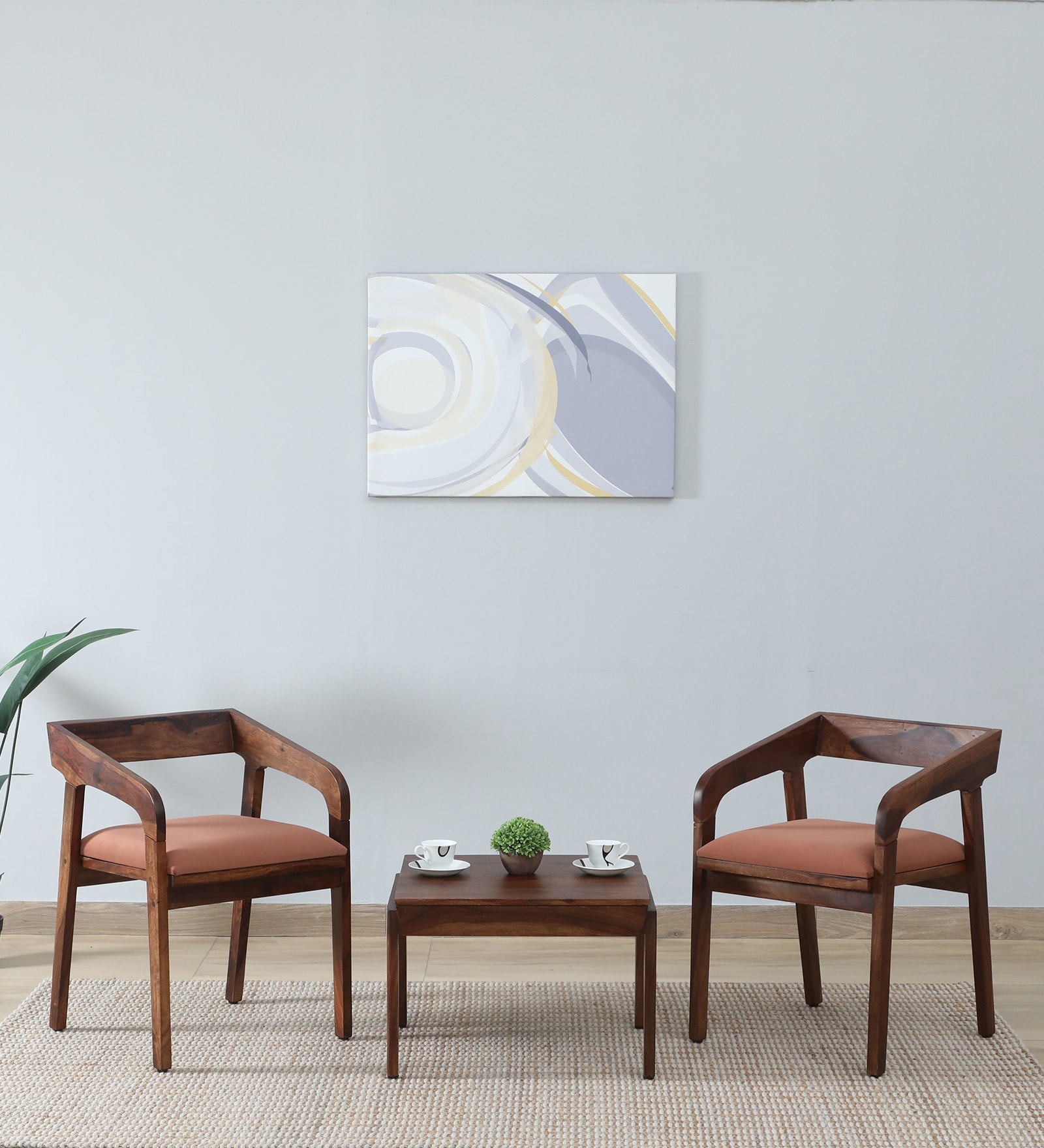 Carden Sheesham Wood Coffee Table Set In Scratch Resistant Provincial Teak Finish And Mocha Mousse Colour