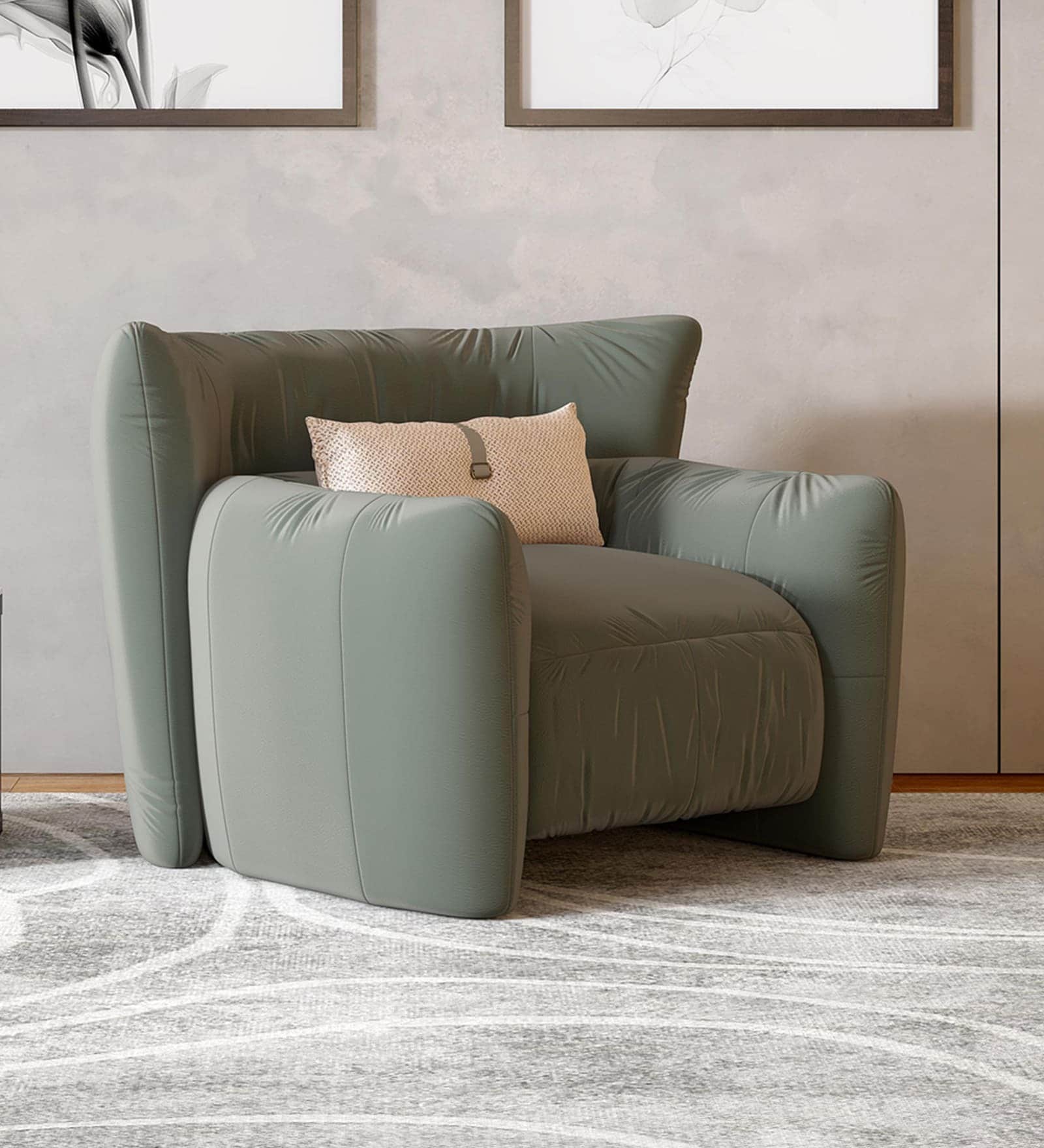 Cardiff 1 Seater Sofa In Blue Color