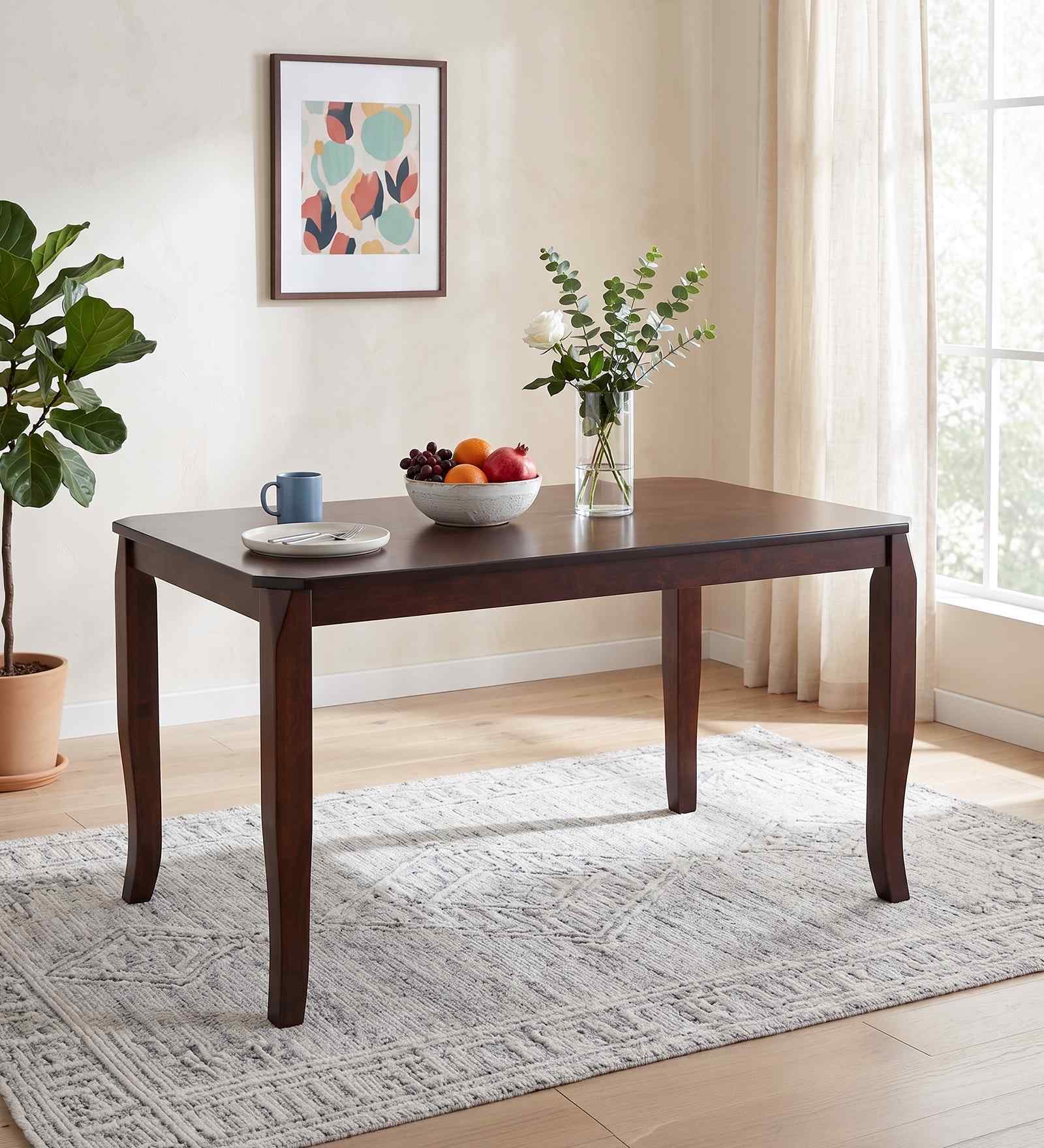 Cardiff Elite 4 Seater Rubber Wood Rectangular Dining Table