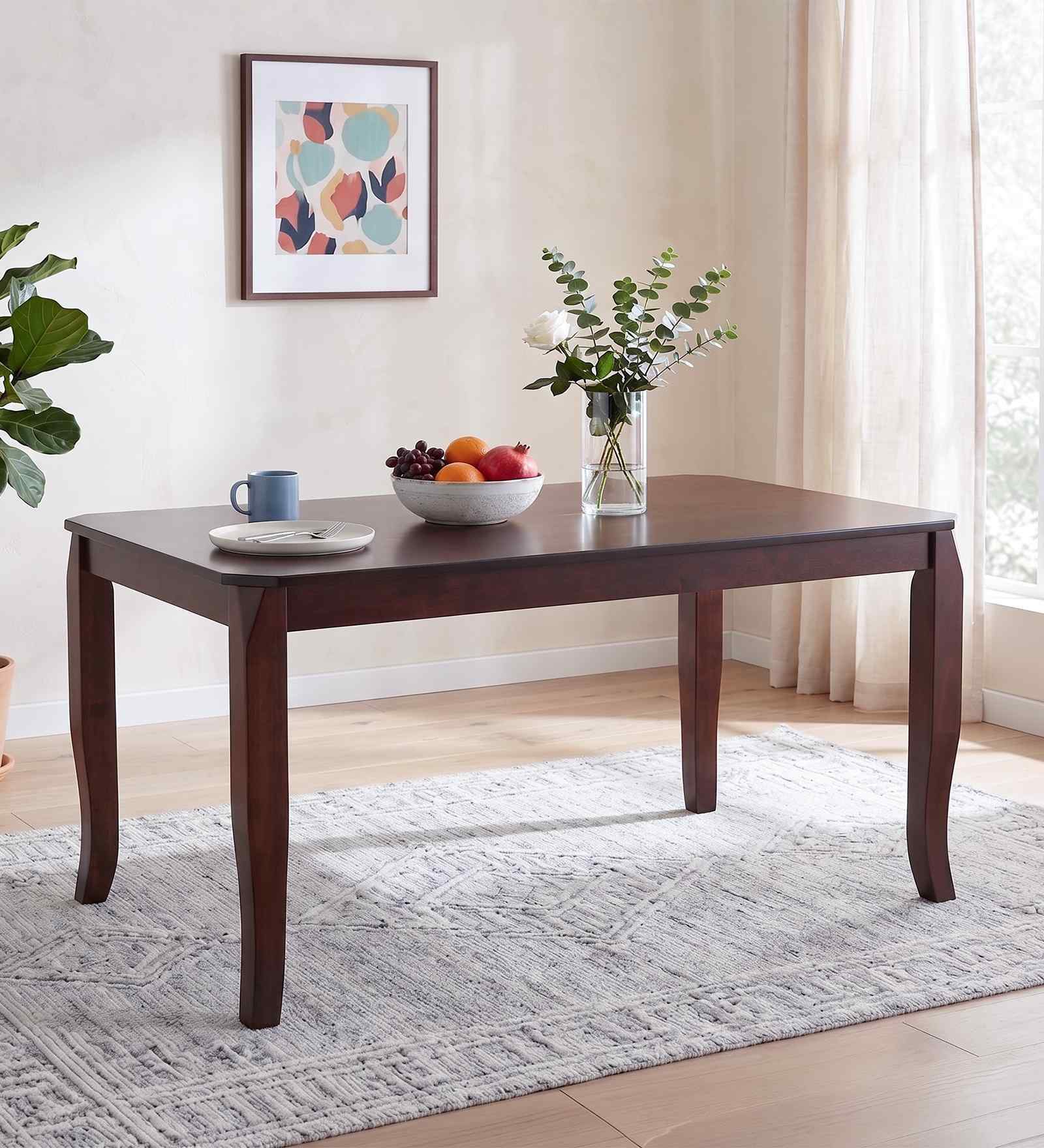 Cardiff Elite 6 Seater Solid Rubber Wood Dining Table