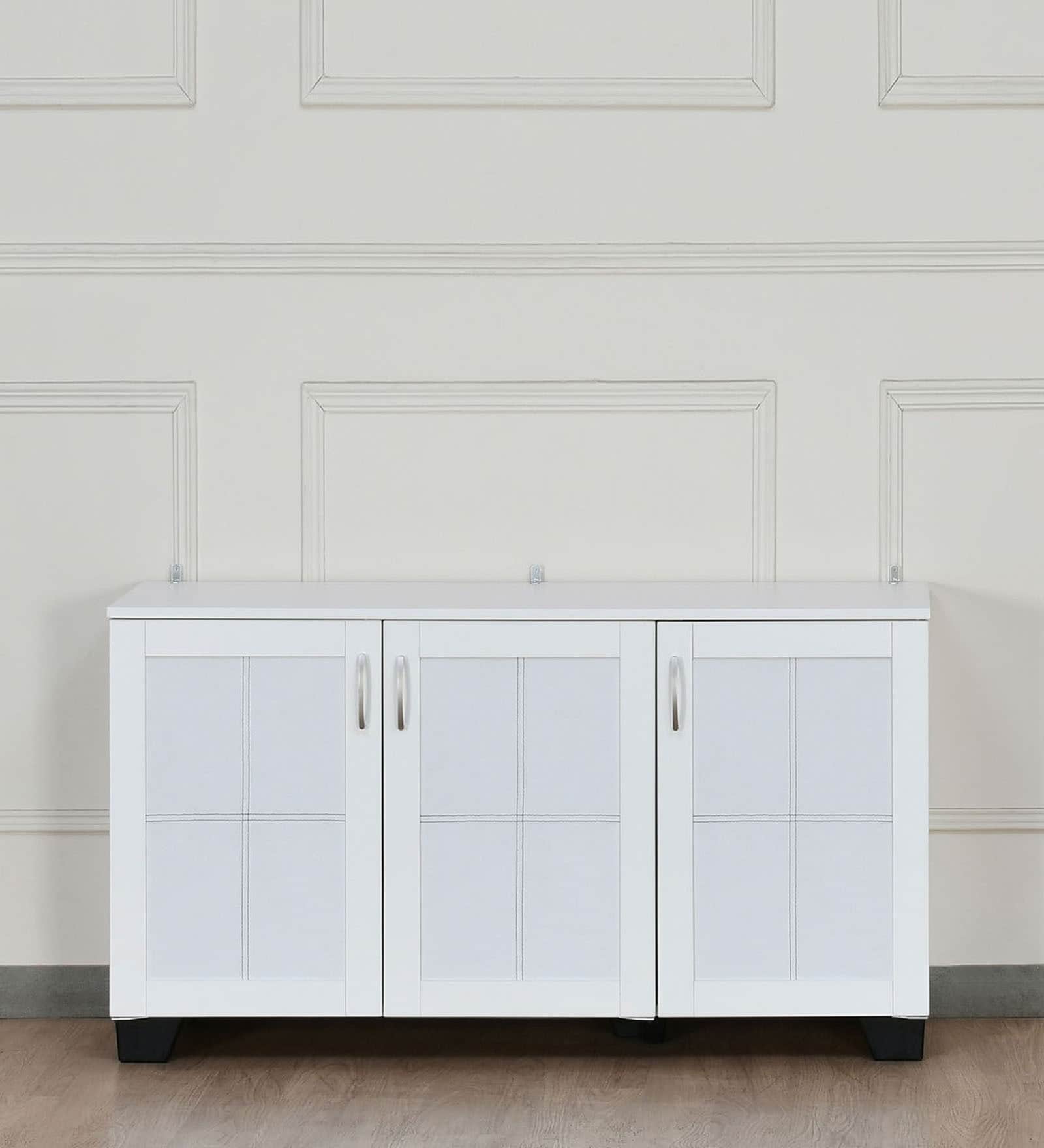 Caren Medium Shoe Cabinet in White Colour Caren Medium Shoe Cabinet in White Colour