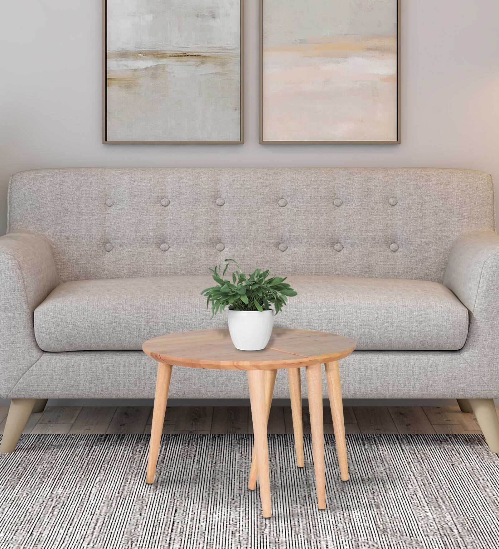 Carlos Solid Wood Coffee Table In Natural Finish