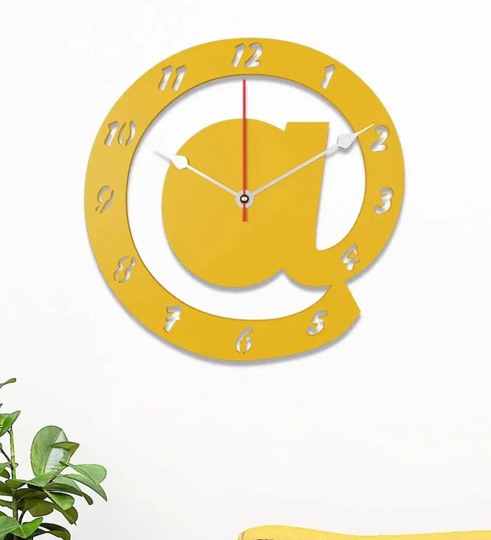 Carmen Engineered Wood Yellow Wall Clock