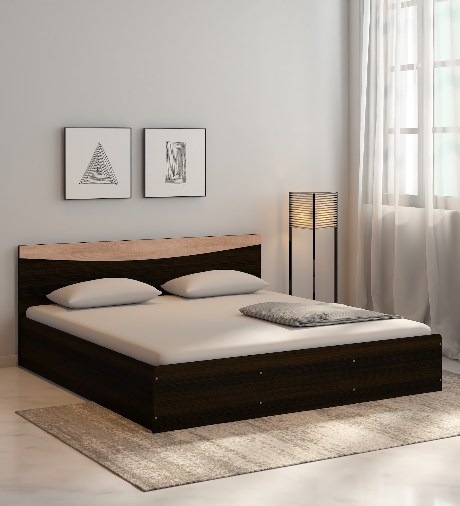 Carol Queen Size Bed in Wenge Finish