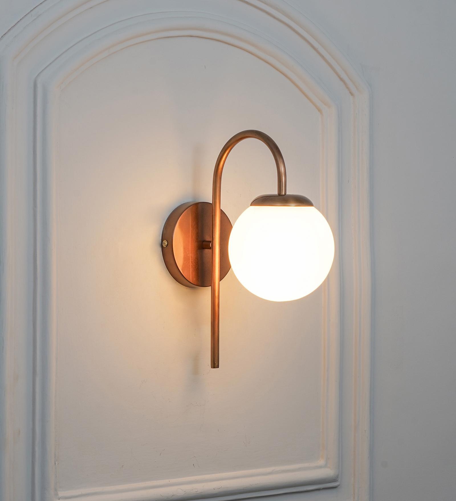 Carter Metal & Glass Wall Light (Antique Brass)