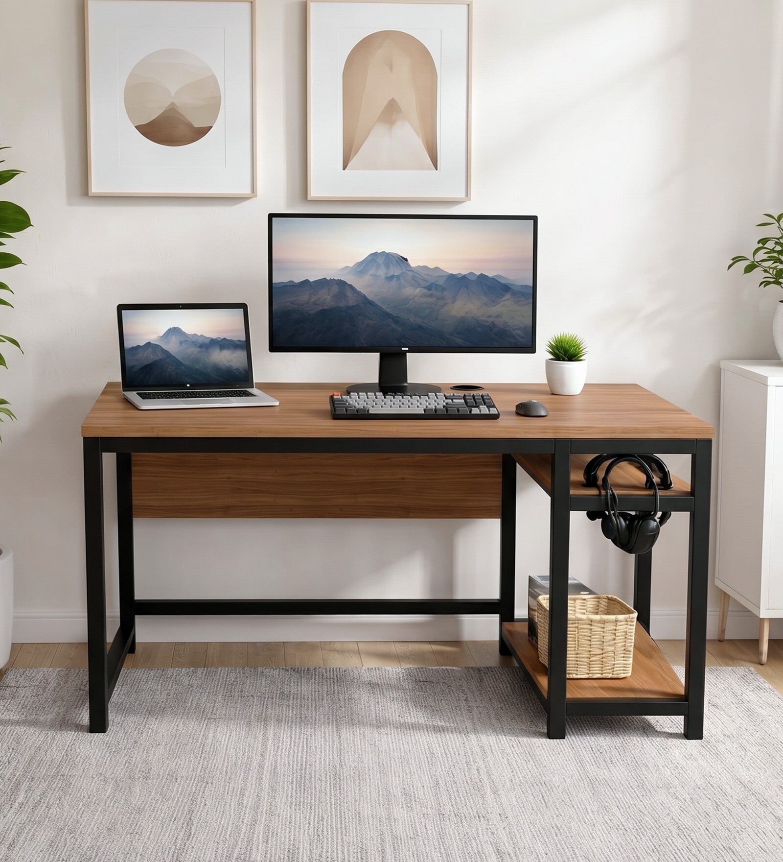 Carter Workstation In Beige Finish Carter Workstation In Beige Finish