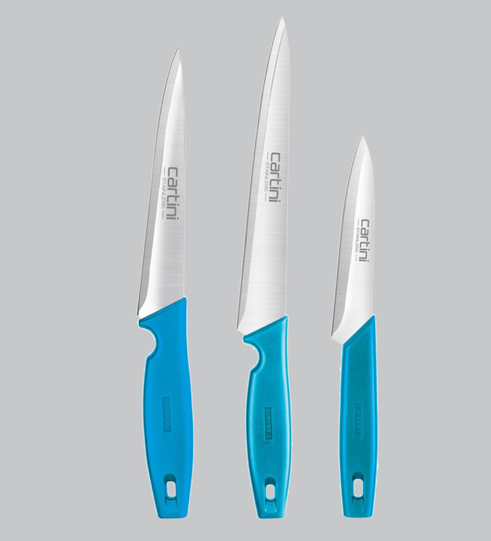 Cartini Blue Stainless Steel Knives- Set of 3