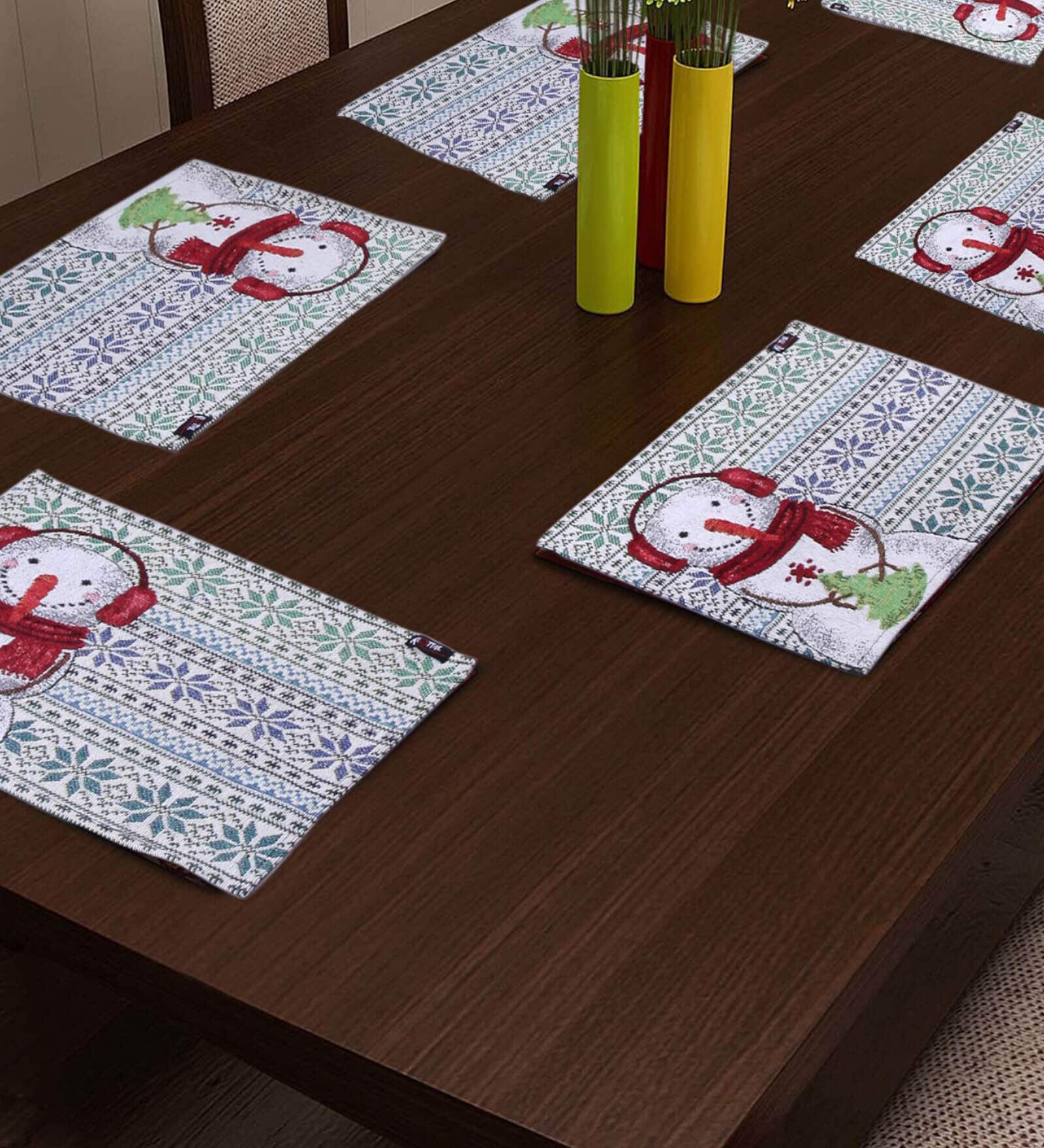 Cartoon Characters Multicolor  (19x13) Cotton Placemat (Set of 6)