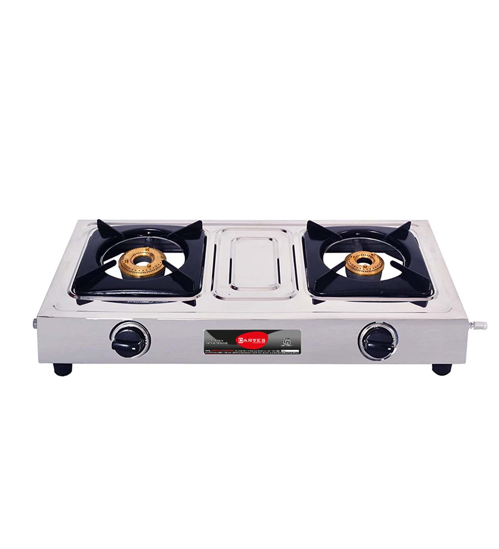 CARVES 2 Burner Mini Body Stainless Steel LPG Gas Stove (ISI Certified)