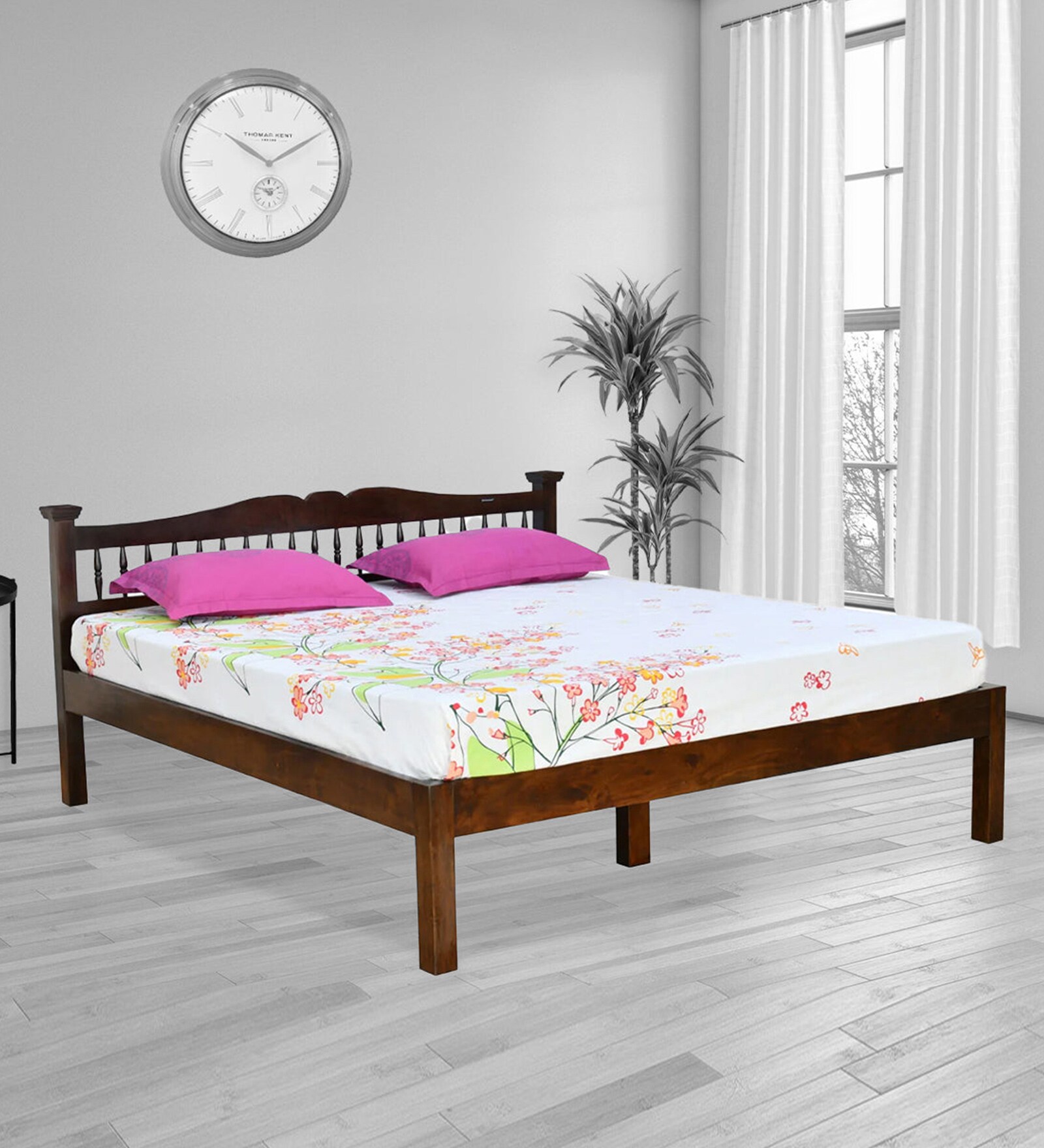 Casa Acacia Wood King Size Bed In Walnut Finish Casa Acacia Wood King Size Bed In Walnut Finish
