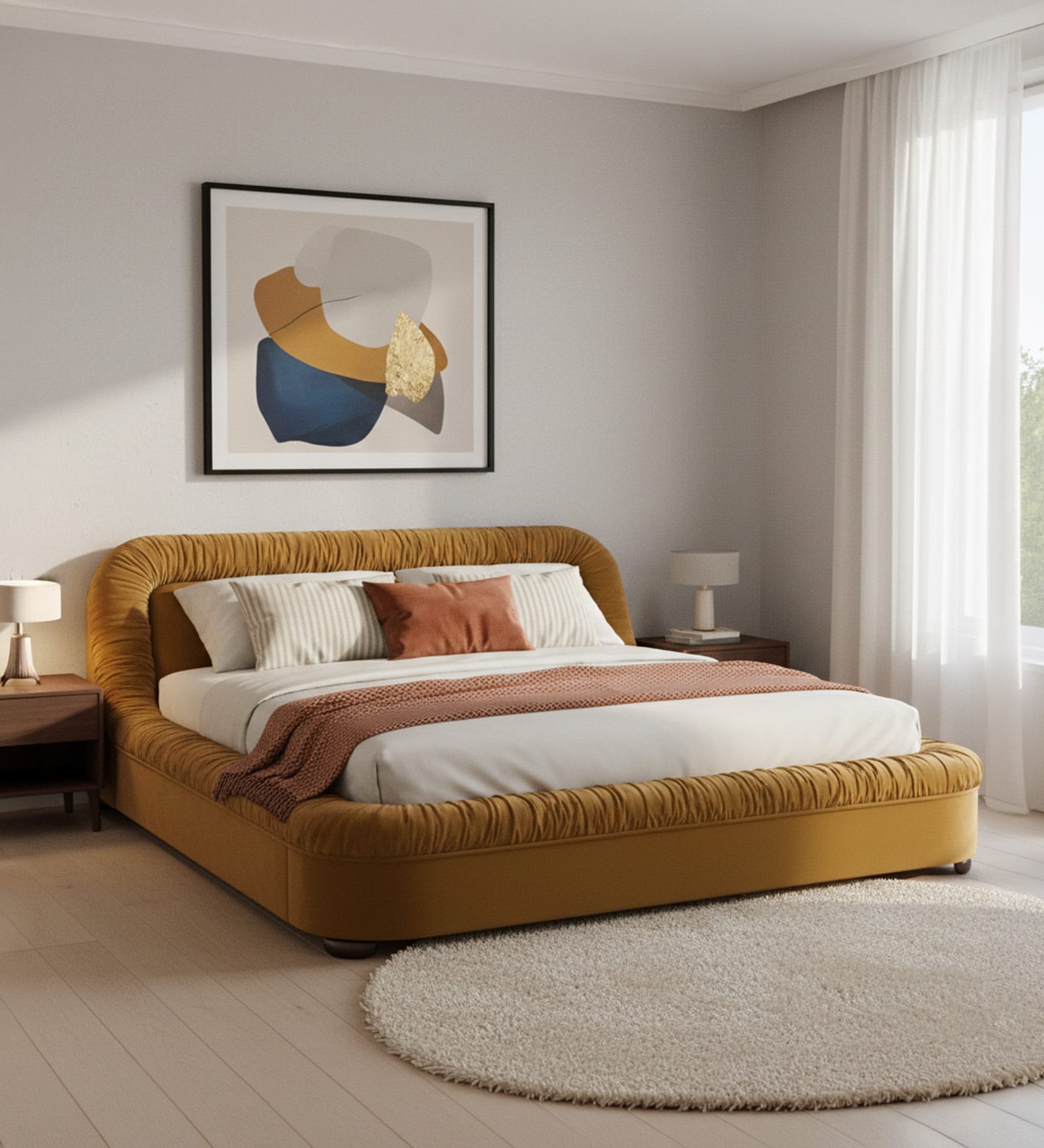 Casa Haven Relax Bed in velvet With Engineered Hardwood Frame & Hydraulic Storage