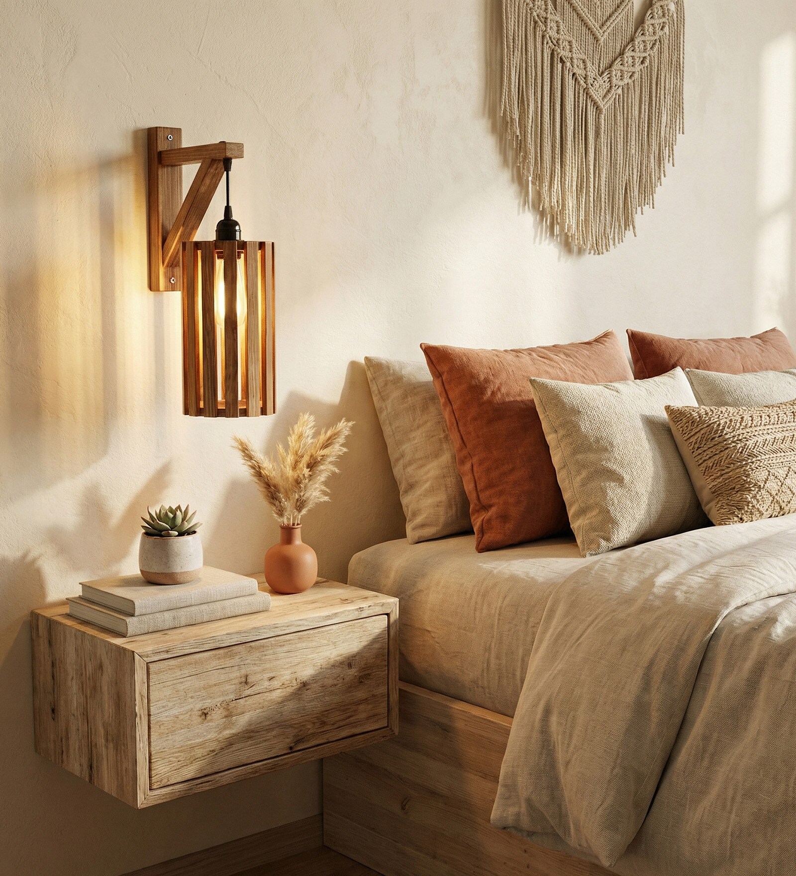 Casa L Brown Solid Wood Wall Sconces