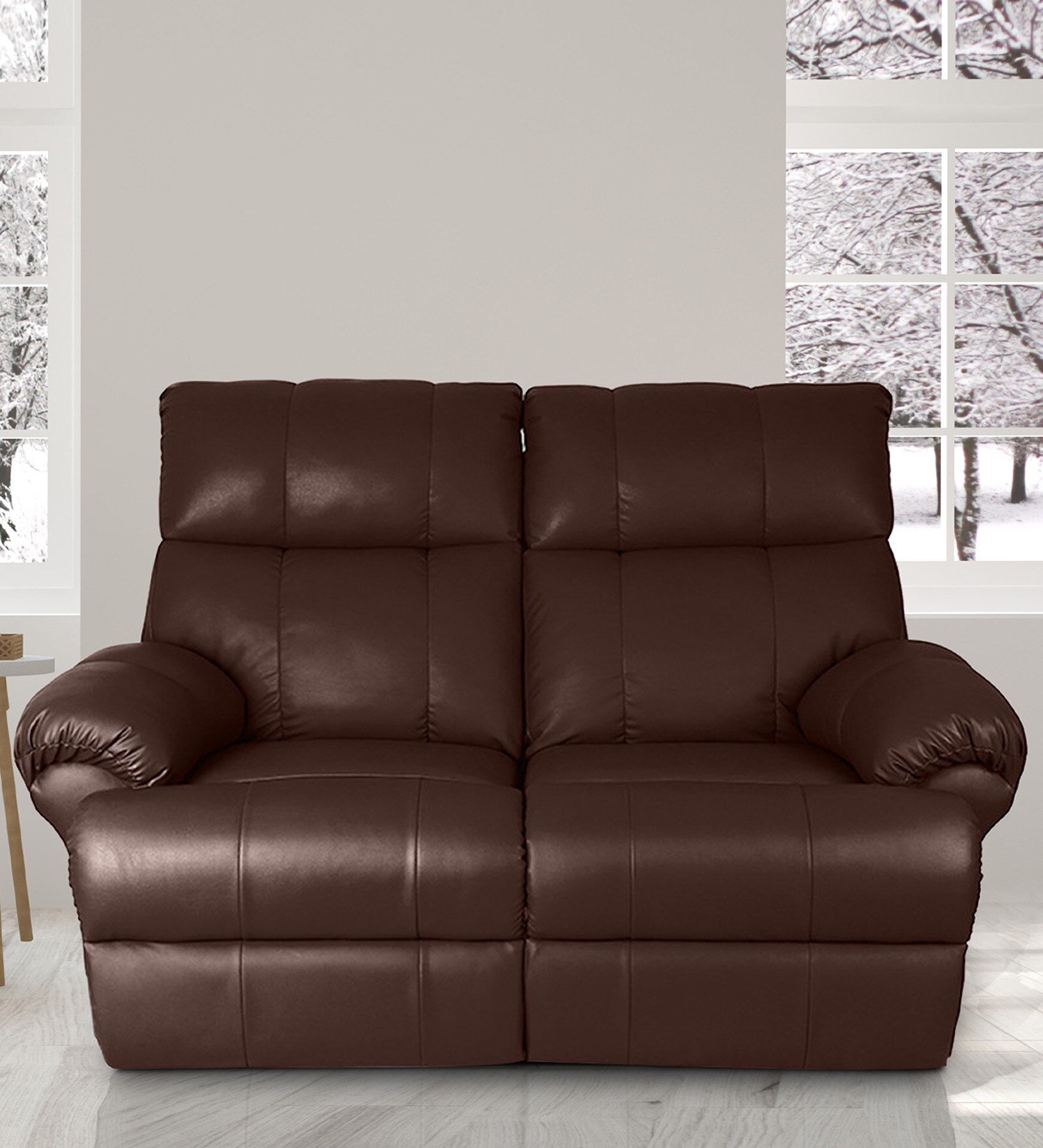 Buy Casa Two Seater Manual Recliner in Brown Colour by Little Nap