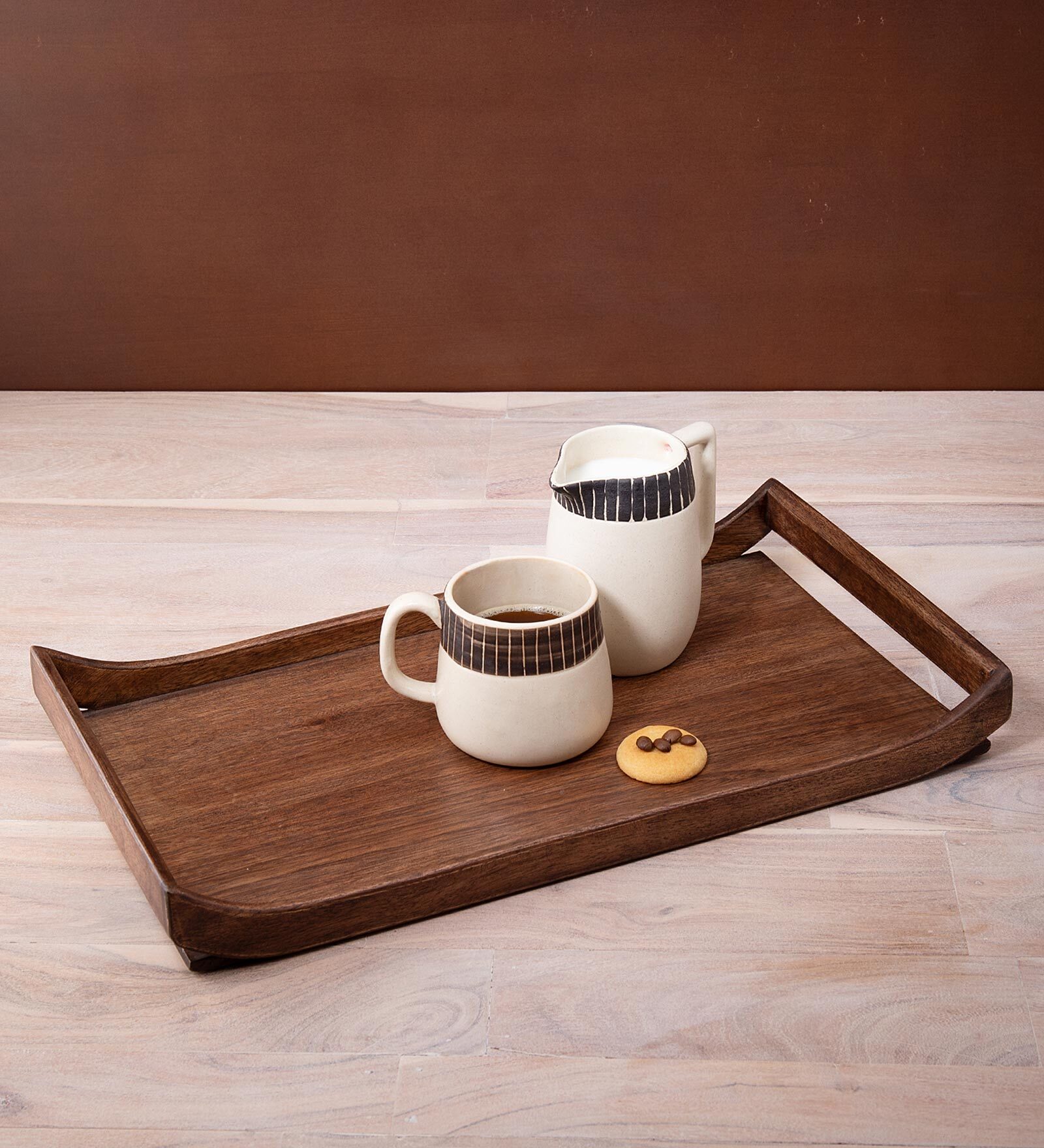 Buy Casa Brown Wood Serving Tray at 10% OFF by Ellementry | Pepperfry