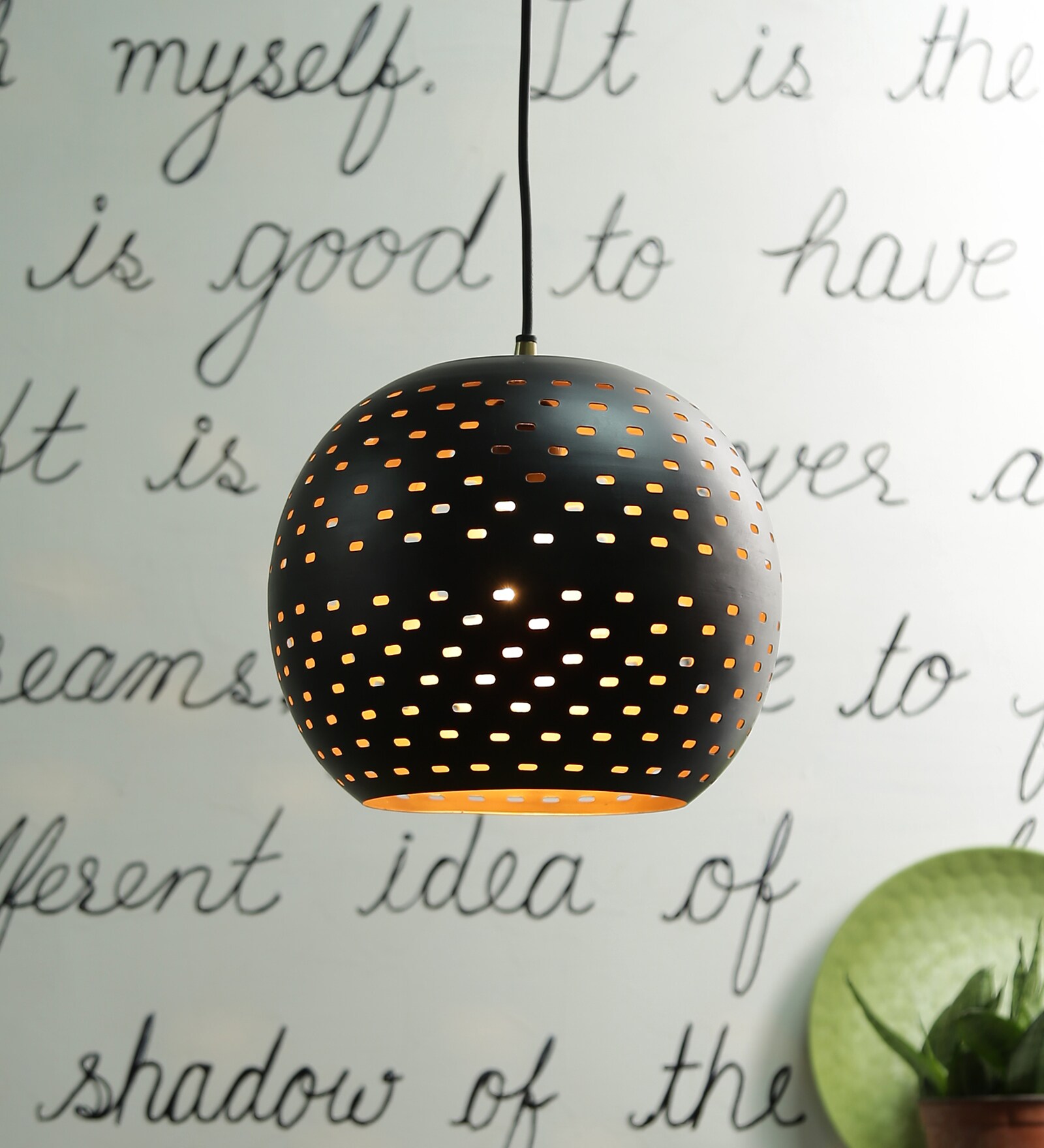 Zaria Lara Black Metal Hanging Light