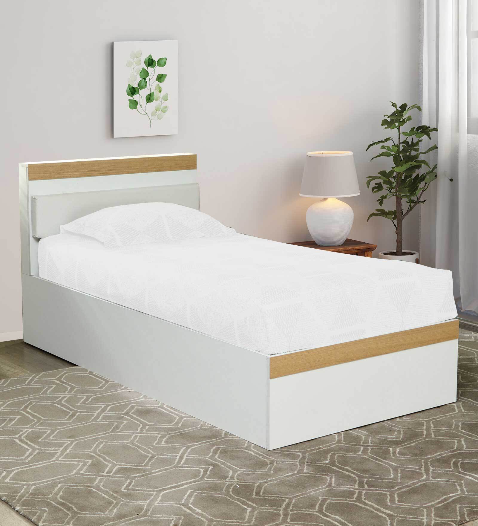 Casada Single Bed In White Finish With Box Storage