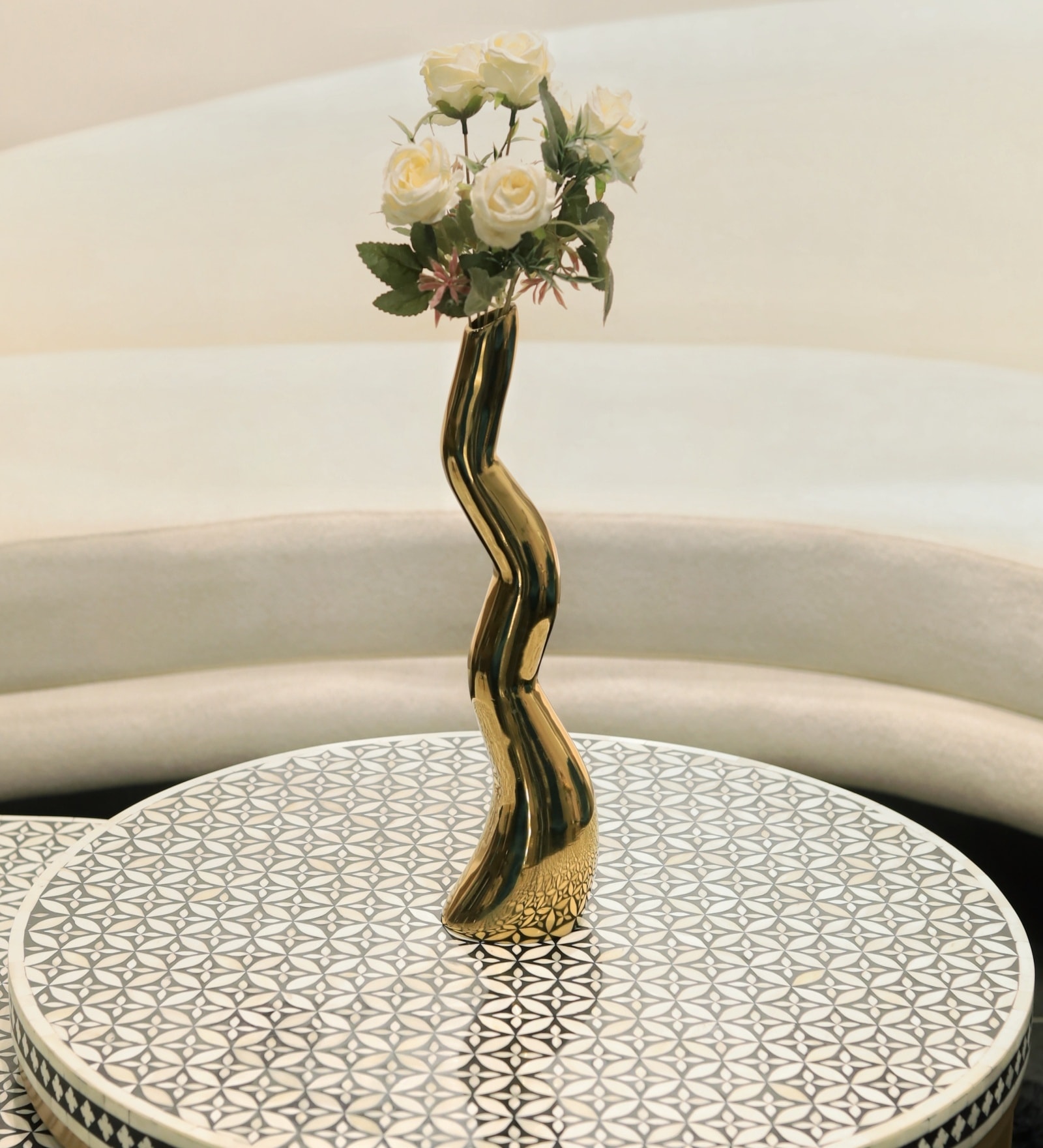 CasaGold Premium Gold Coral Reef Antique Metal Flower VASE